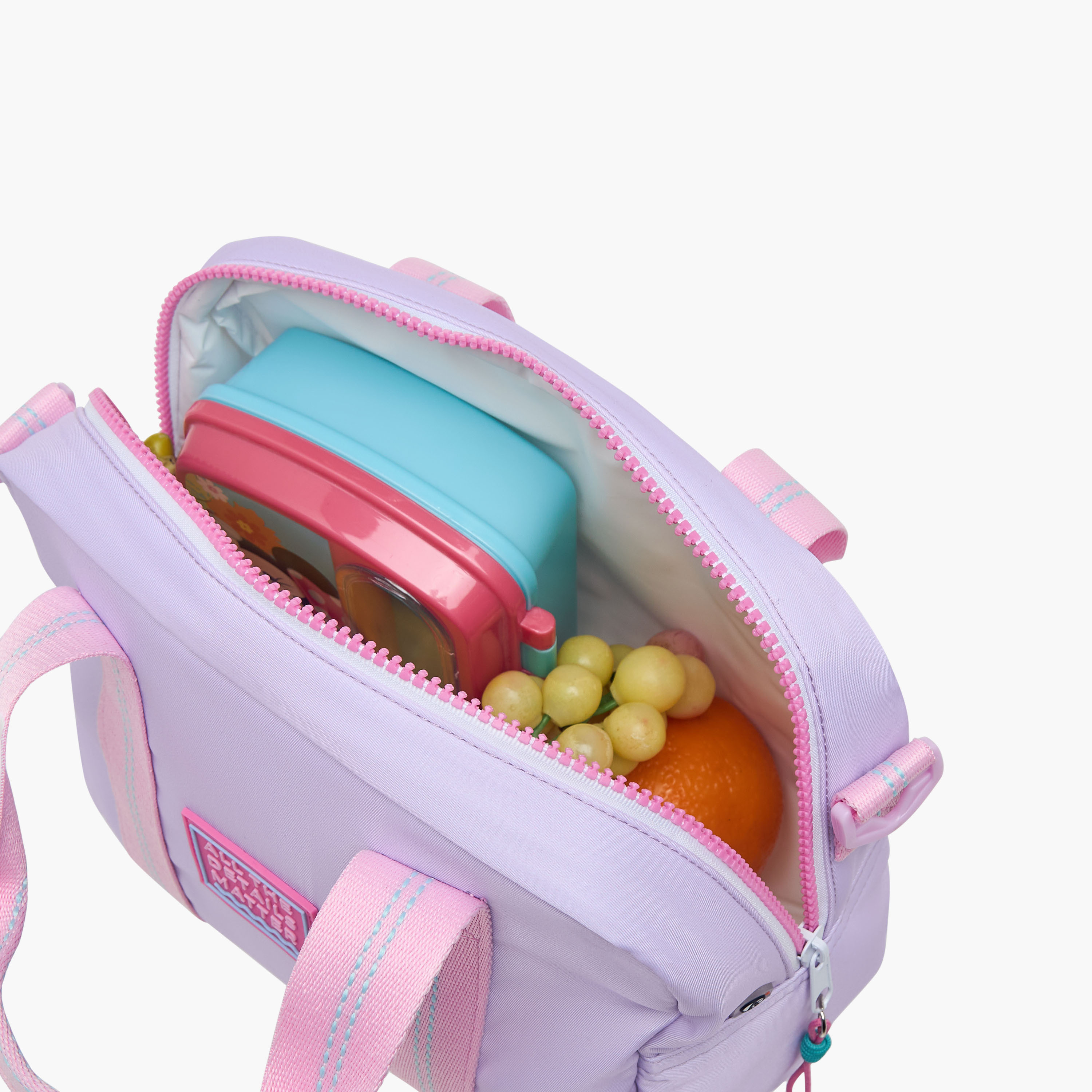 Mayfair Colourblock Lunch Bag with Zip Closure and Detachable Strap-school-lunchessentials-lunchbags-image-5