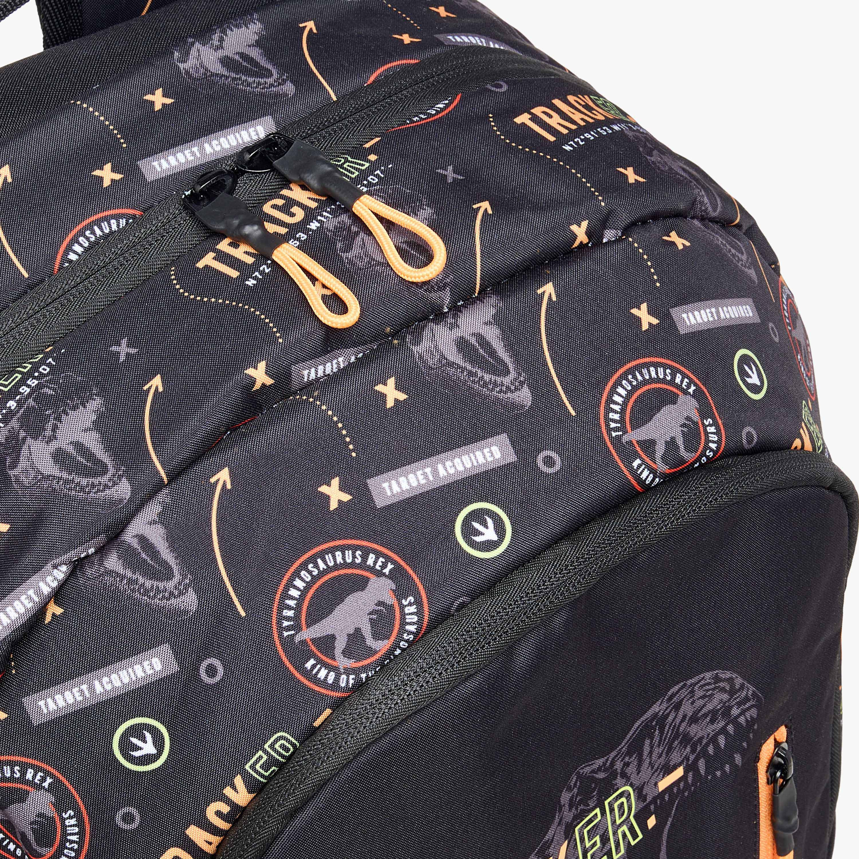 Mayfair Dinosaur Print 2-Compartment Backpack with Zip Closure - 42x29x20 cms-promo_LS20_OMN-image-10