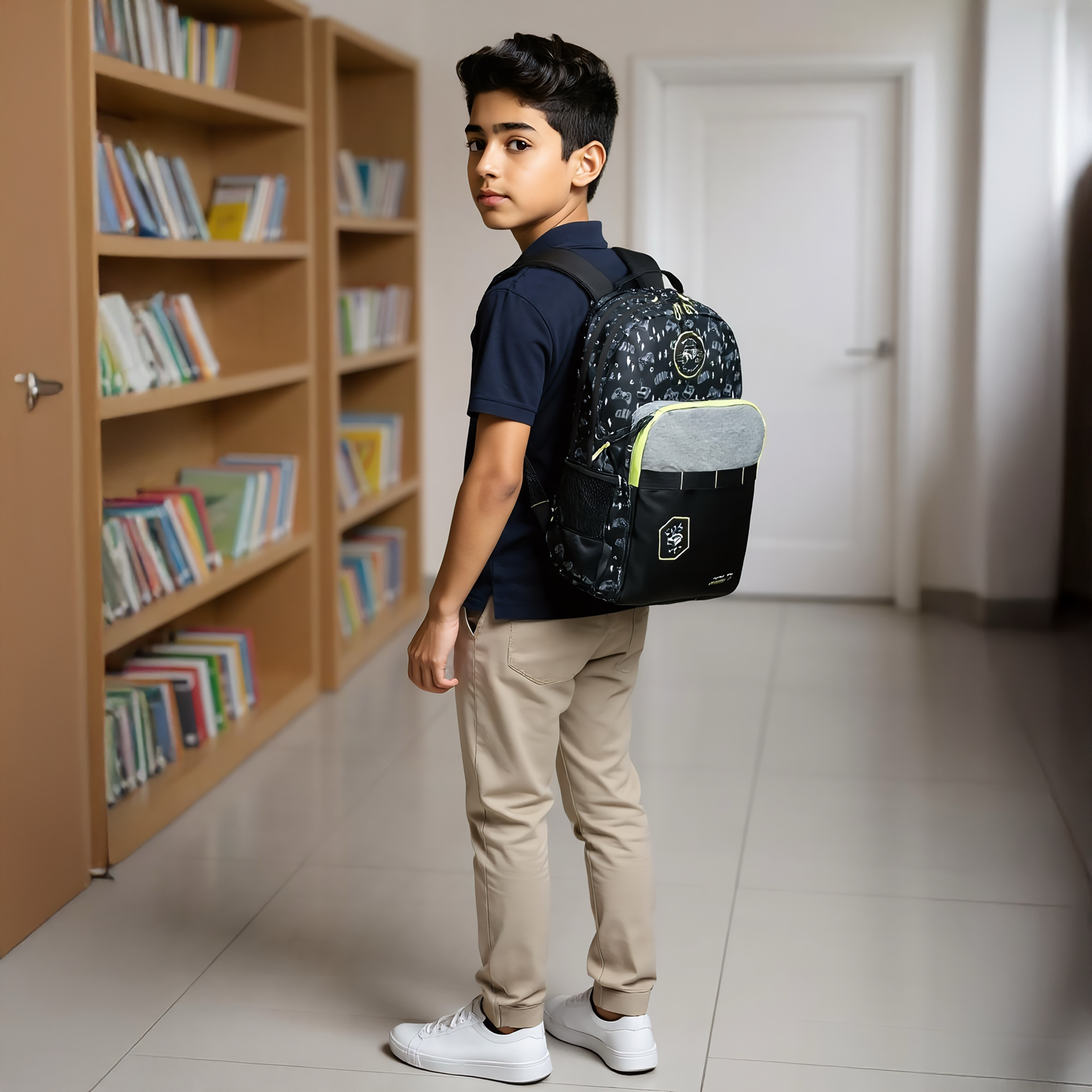 Mayfair Gaming Print Backpack with Zip Closure and Adjustable Straps - 42x29x20 cms-school-bagsandbackpacks-backpacks-image-3
