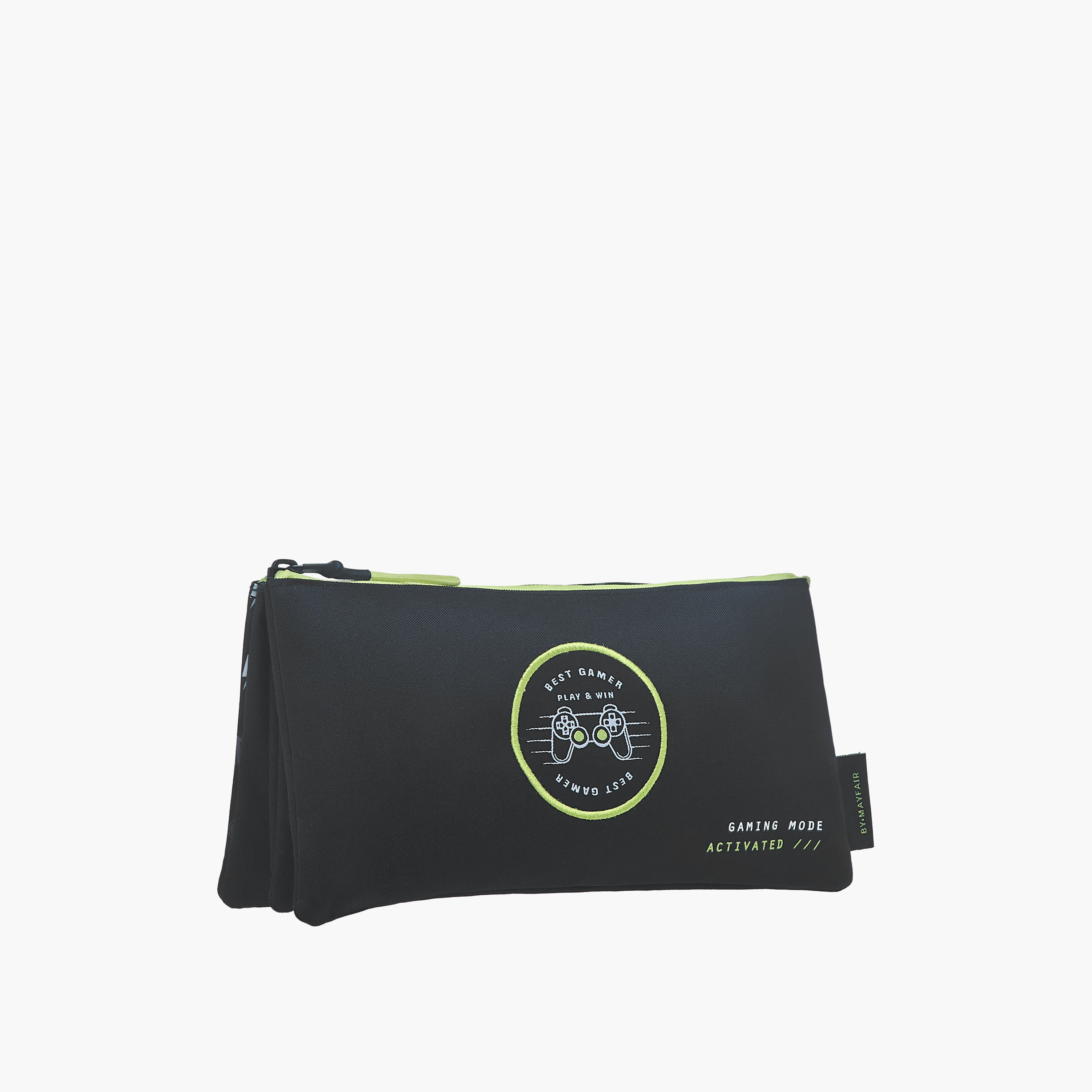 Mayfair Gamer Print 3-Compartment Pencil Pouch with Zip Closure-school-stationery-pencilcases-image-2