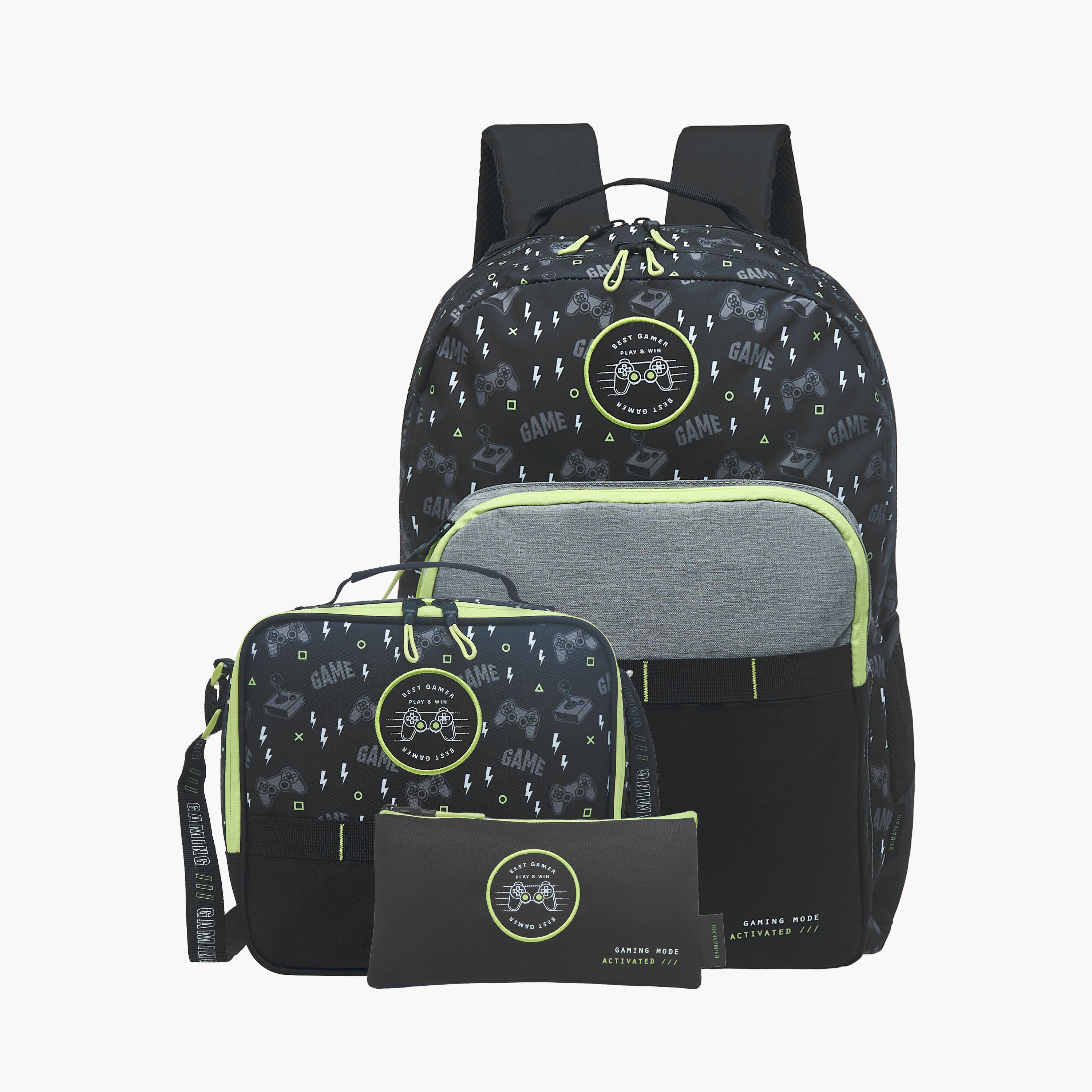 Mayfair Gamer Print 3-Compartment Pencil Pouch with Zip Closure-school-stationery-pencilcases-image-6