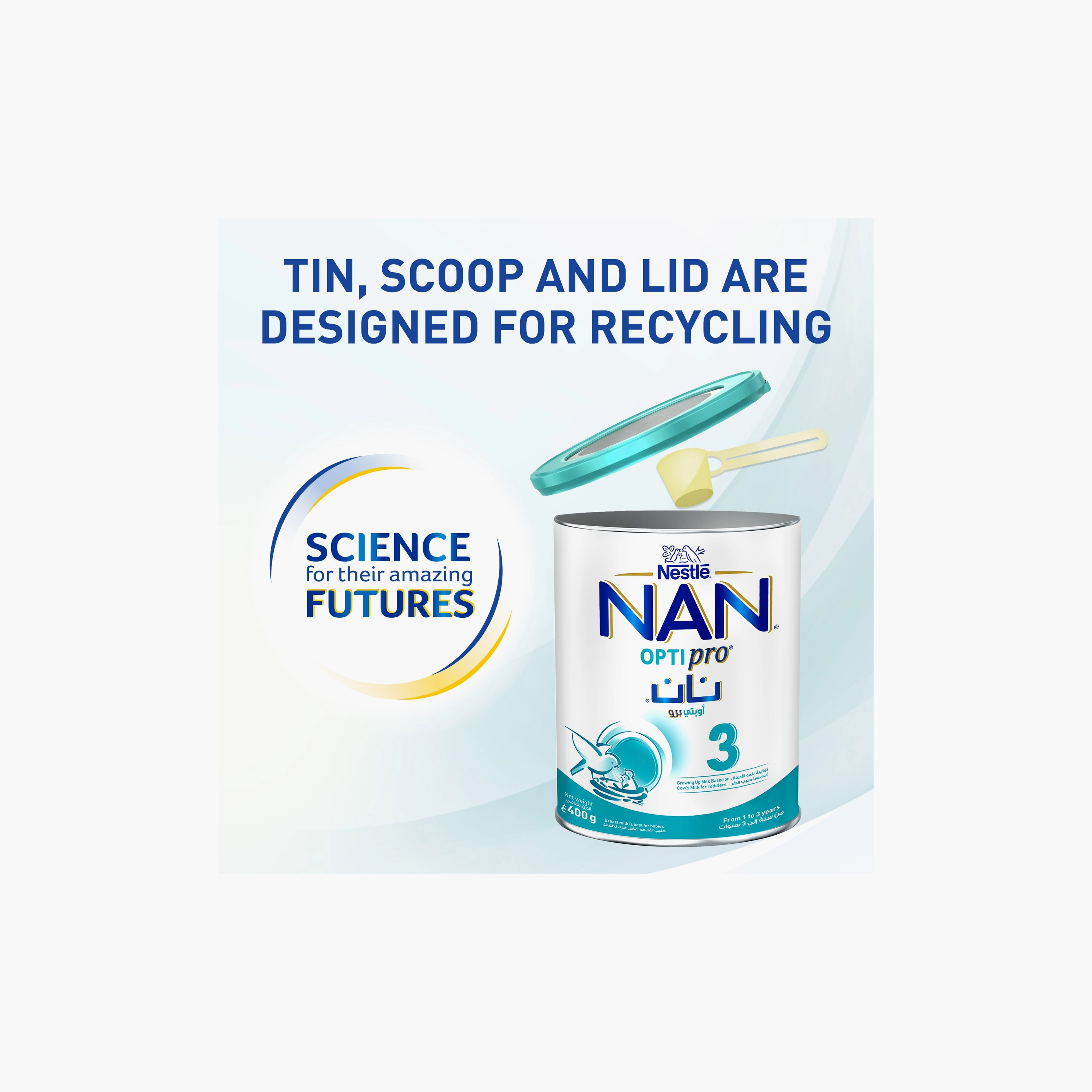 NAN OPTIPRO Stage 3 Growing-Up Milk Power with 2FL & BL Probiotic - 400g - 1-3 Years-baby-feeding-babyfood-image-2
