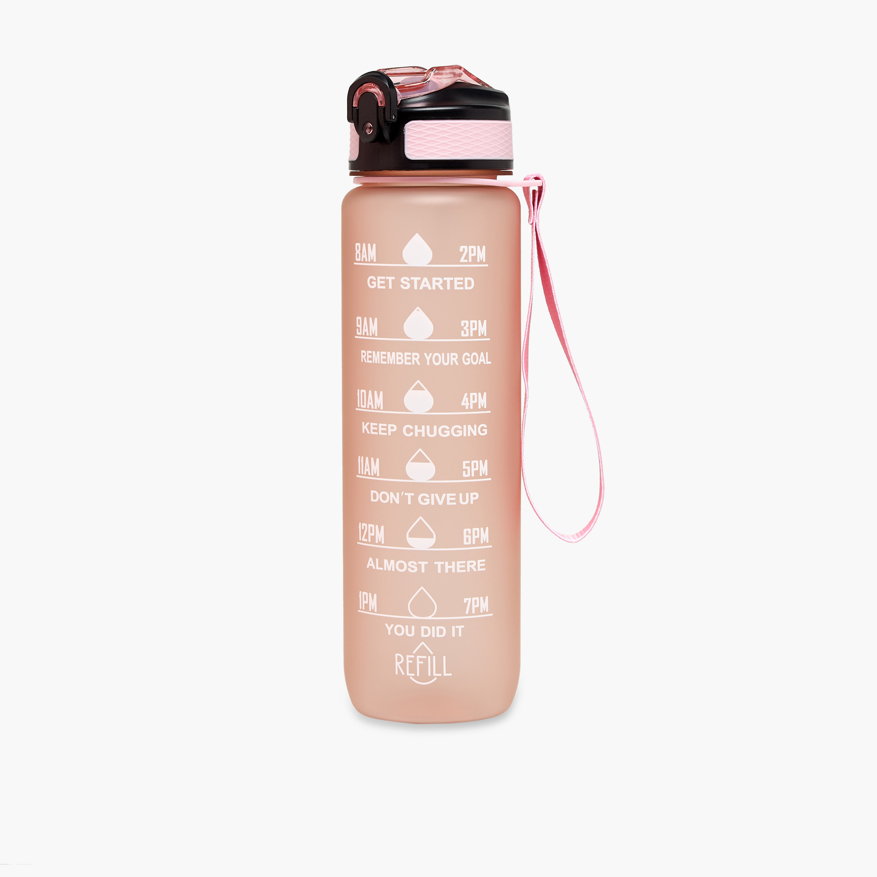 Printed Sipper Water Bottle with Push Button and Strap Handle - 1 L-school-waterbottles-image-1