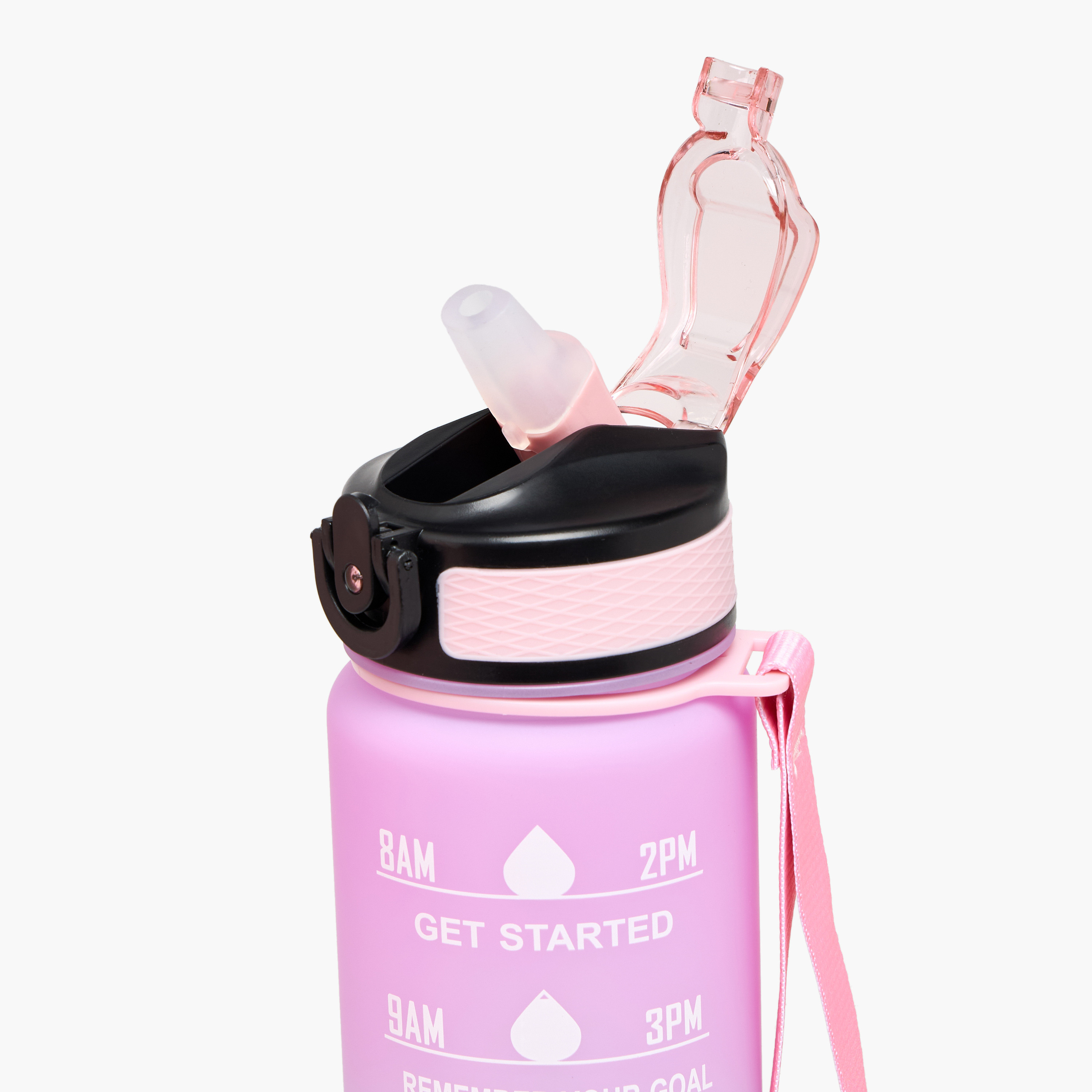 Printed Sipper Water Bottle with Push Button and Strap Handle - 1 L-school-waterbottles-image-4