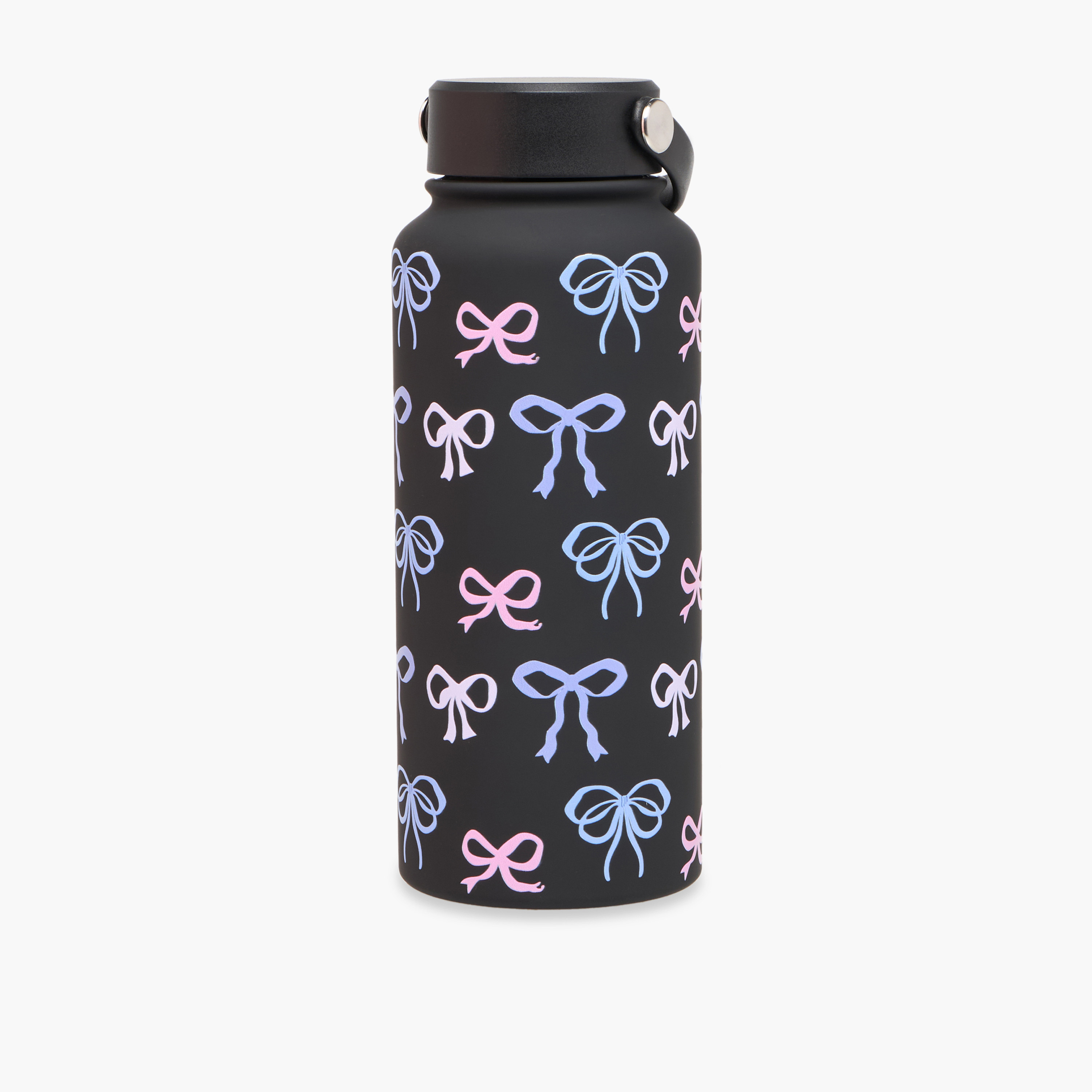 Bow Print Double Wall Stainless Steel Water Bottle with Handle - 1 L-school-waterbottles-image-1