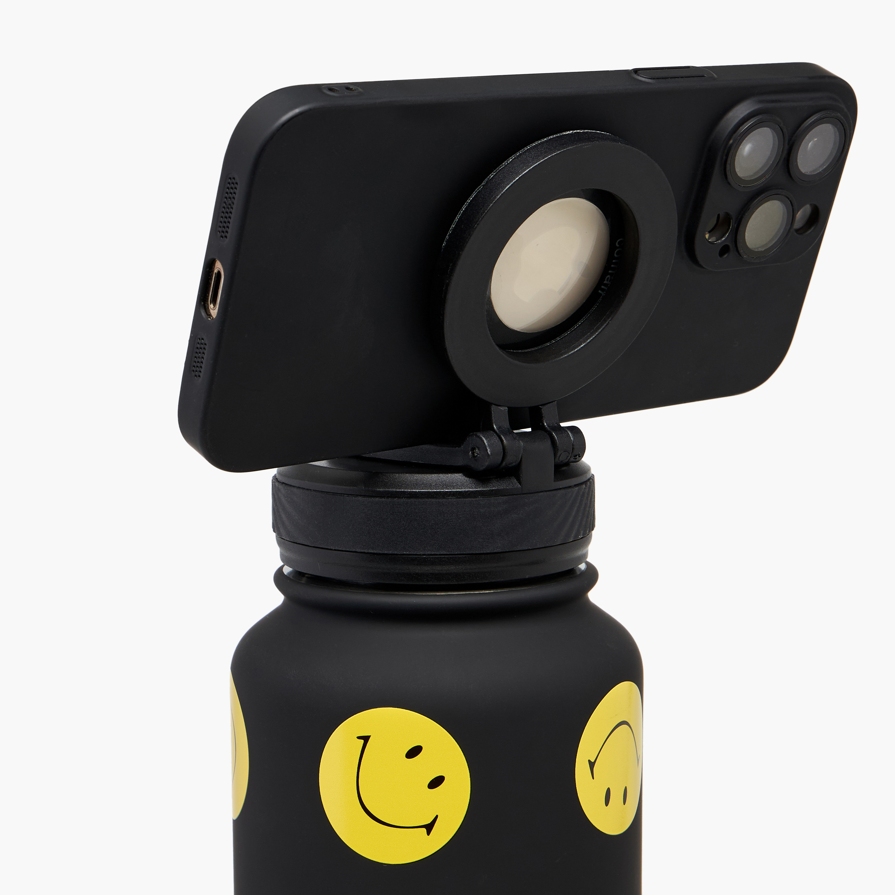Smiley Print Double Wall Stainless Steel Sipper Water Bottle - 1 L-school-waterbottles-image-7
