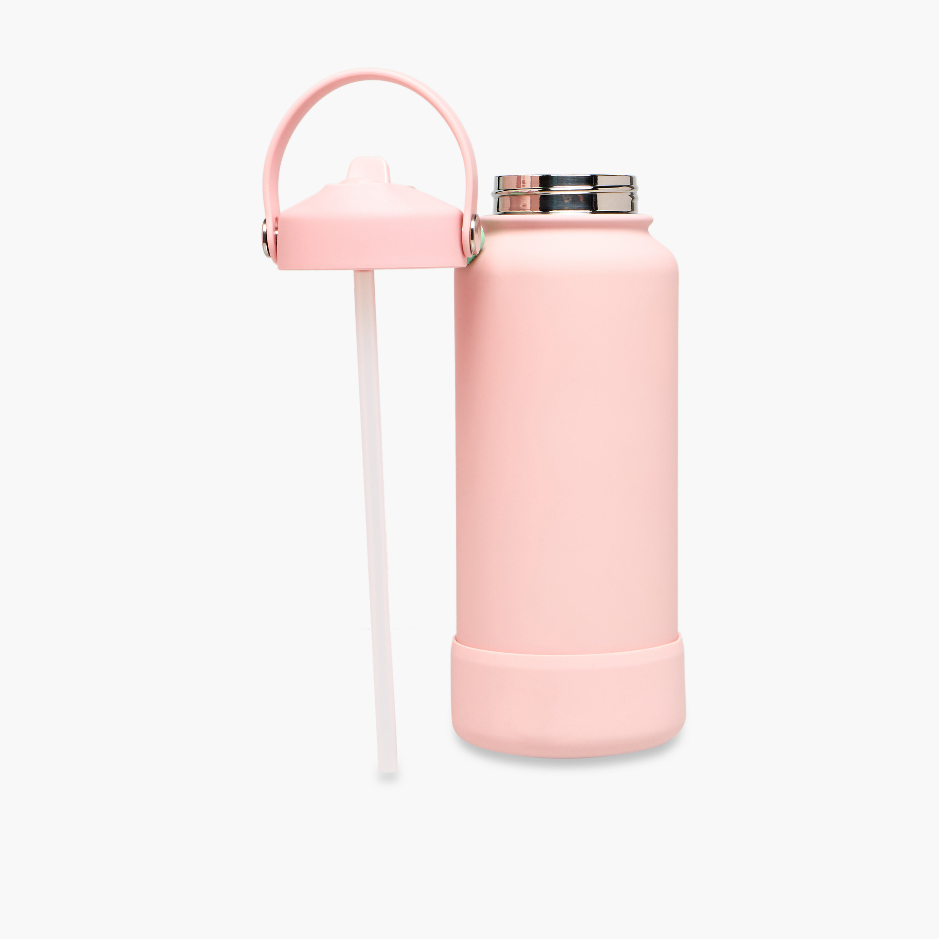 Solid Stainless Steel Sipper Water Bottle with Handle - 1 L-school-waterbottles-image-2