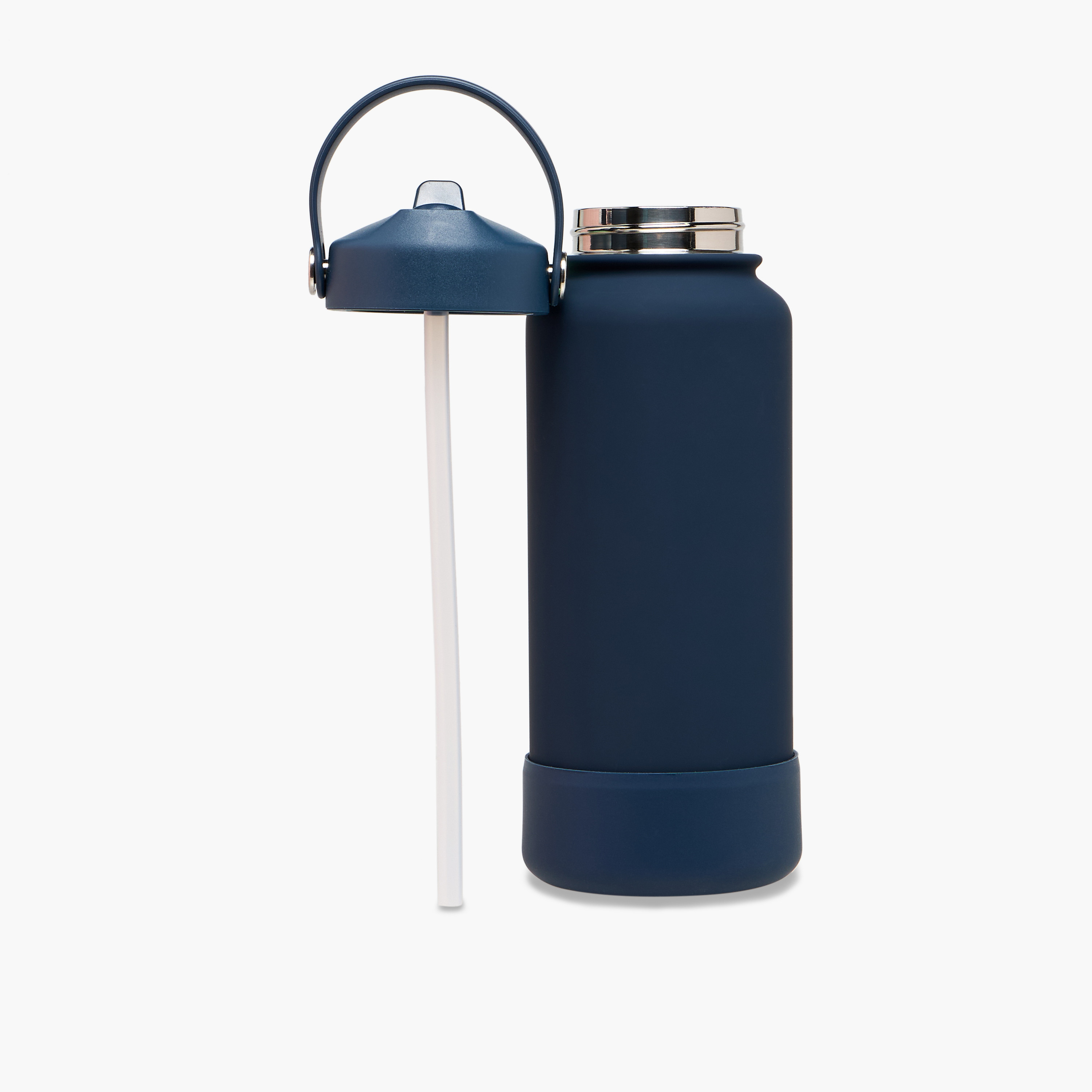 Solid Stainless Steel Sipper Water Bottle with Handle - 1 L-school-waterbottles-image-2