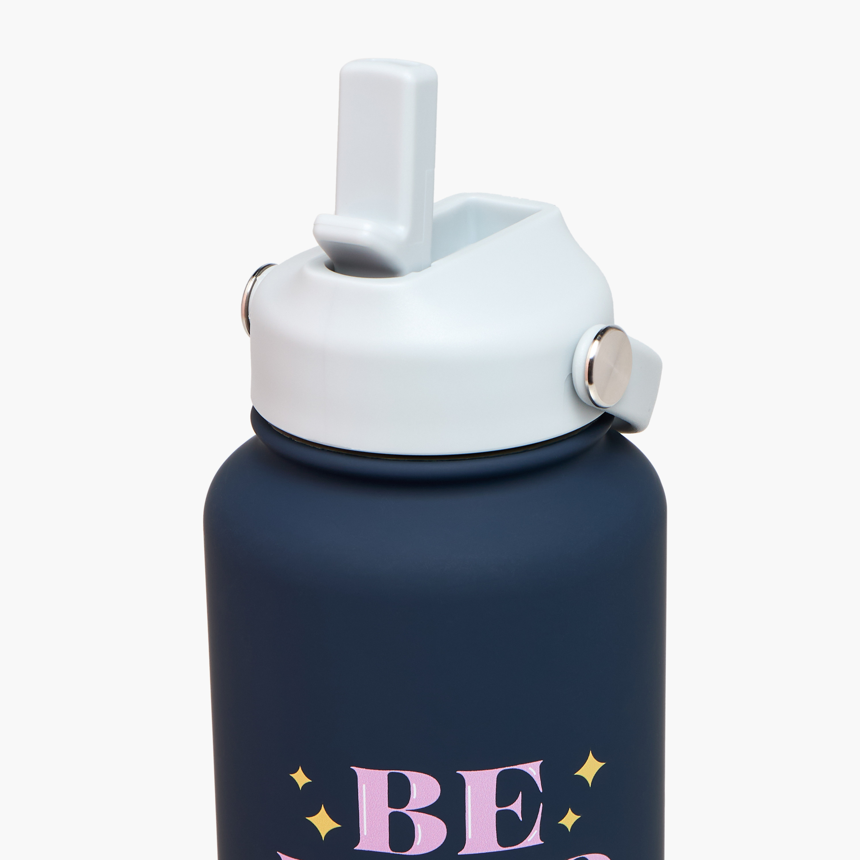 Slogan Print Stainless Steel Sipper Water Bottle with Handle - 1 L-school-waterbottles-image-3