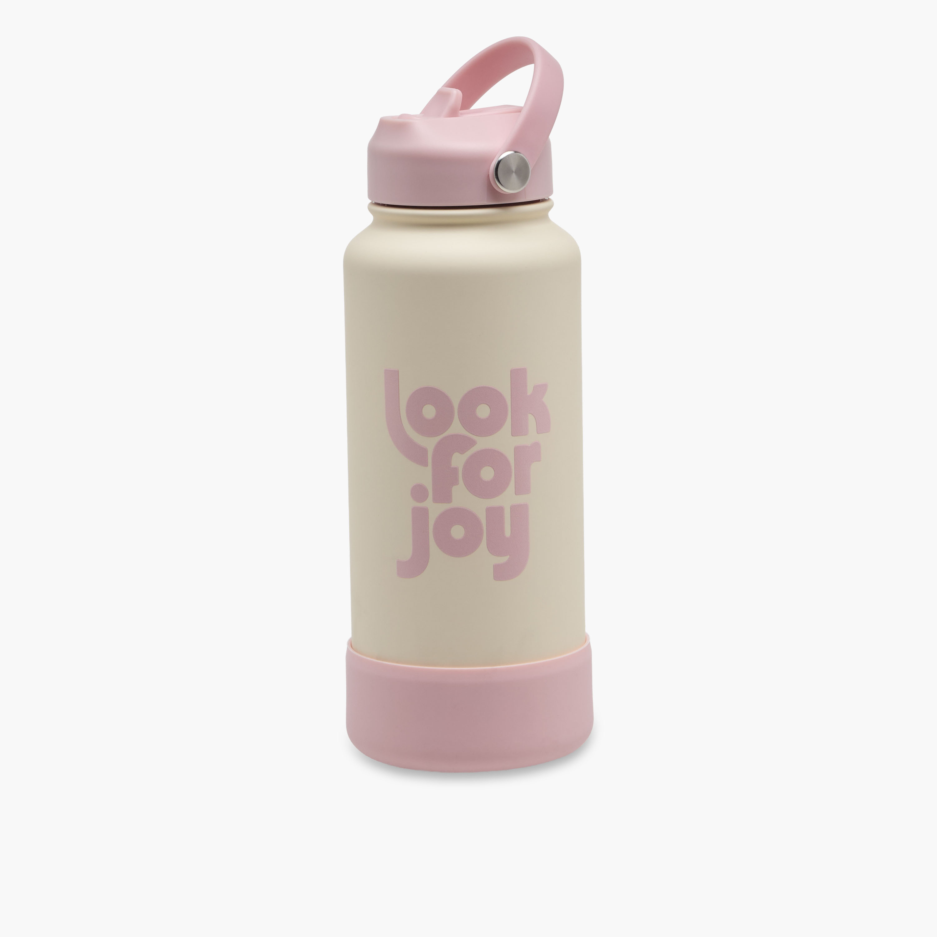 Slogan Print Stainless Steel Sipper Water Bottle with Handle - 1 L-school-waterbottles-image-1