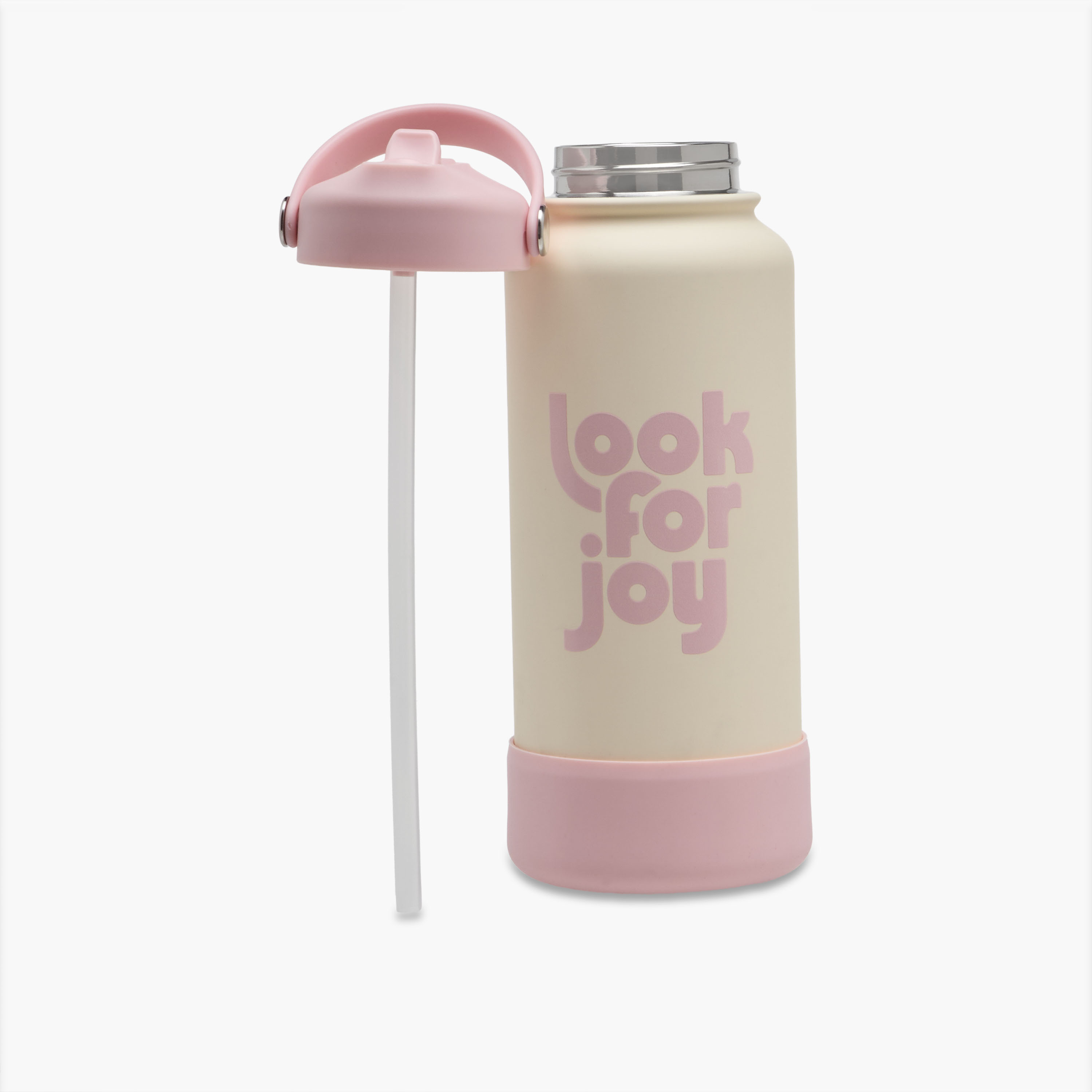 Slogan Print Stainless Steel Sipper Water Bottle with Handle - 1 L-school-waterbottles-image-2