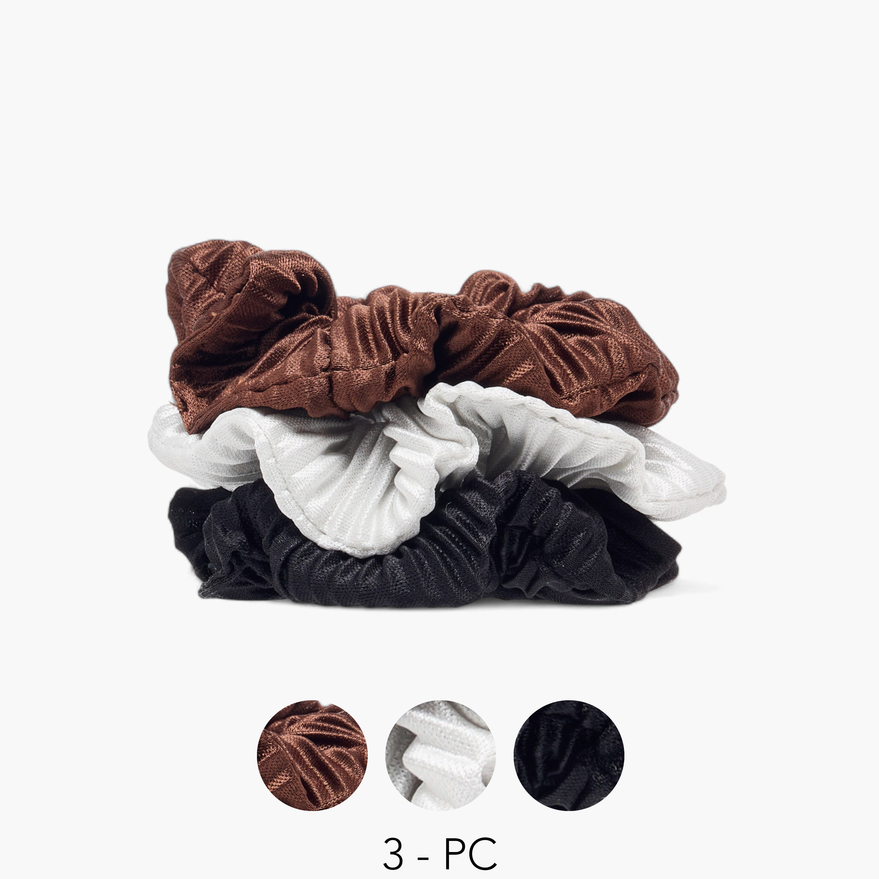 ربطات شعر سكرانشي بارزة الملمس - طقم 3 قطع-women-hairaccessories-scrunchies-image-1
