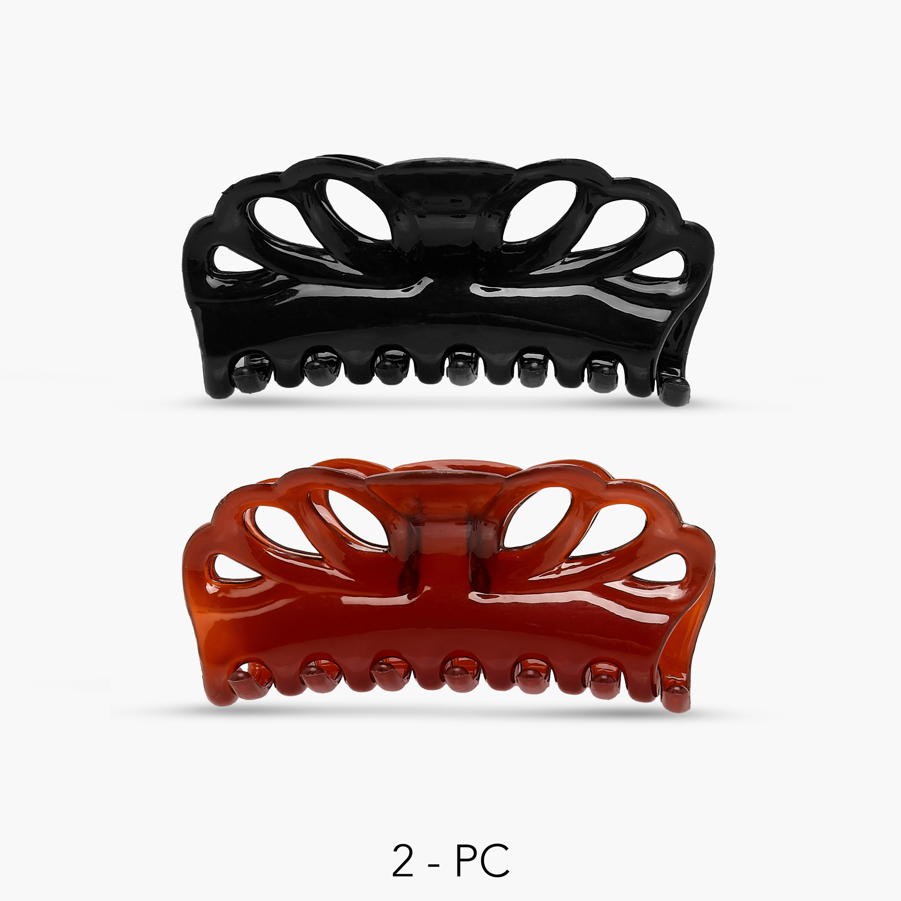 Pack of 2 Curved Hair Clamps with Cutout Detail-women-hairaccessories-clamps-image-1