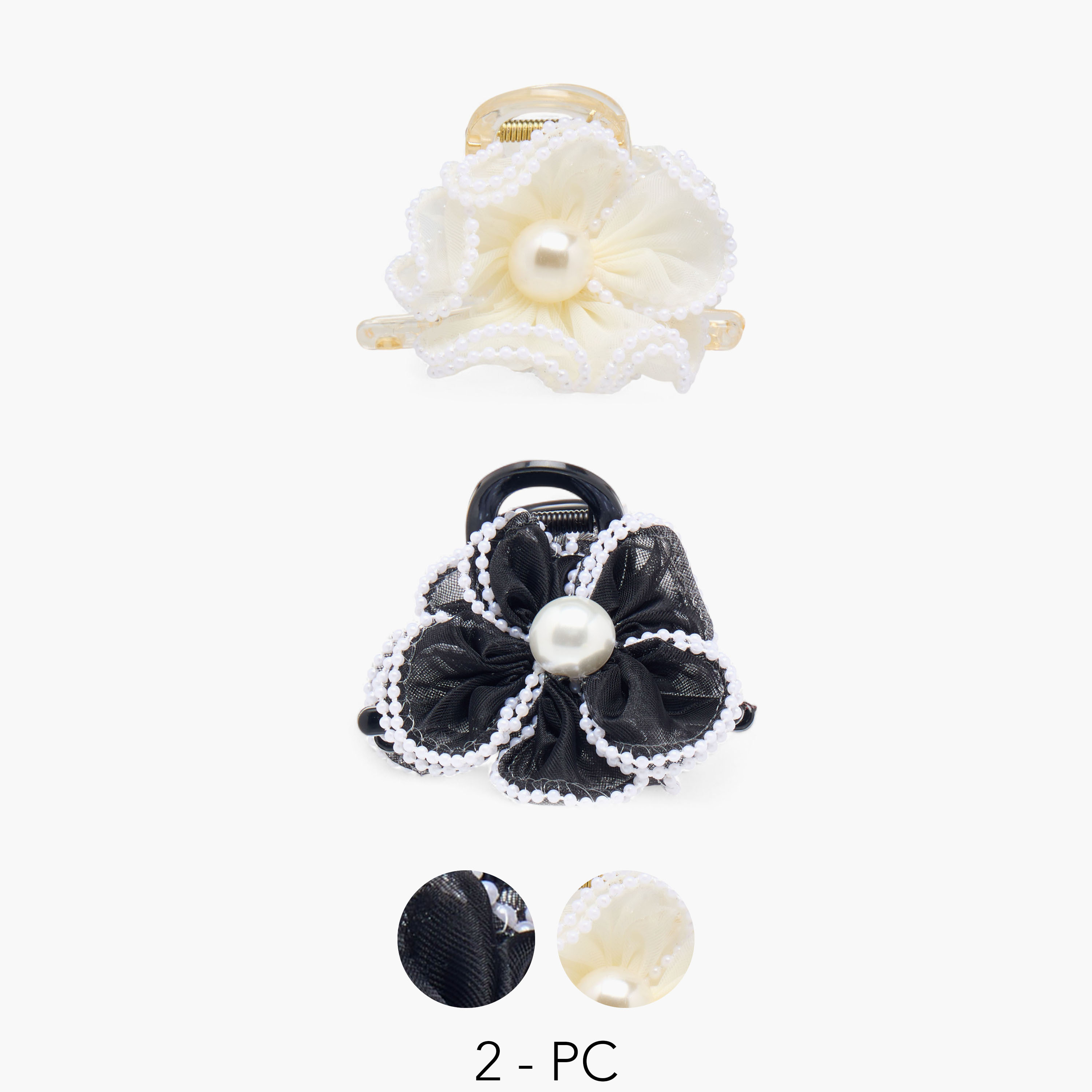 Floral Embellished Hair Clamp - Set of 2-women-hairaccessories-clamps-image-1