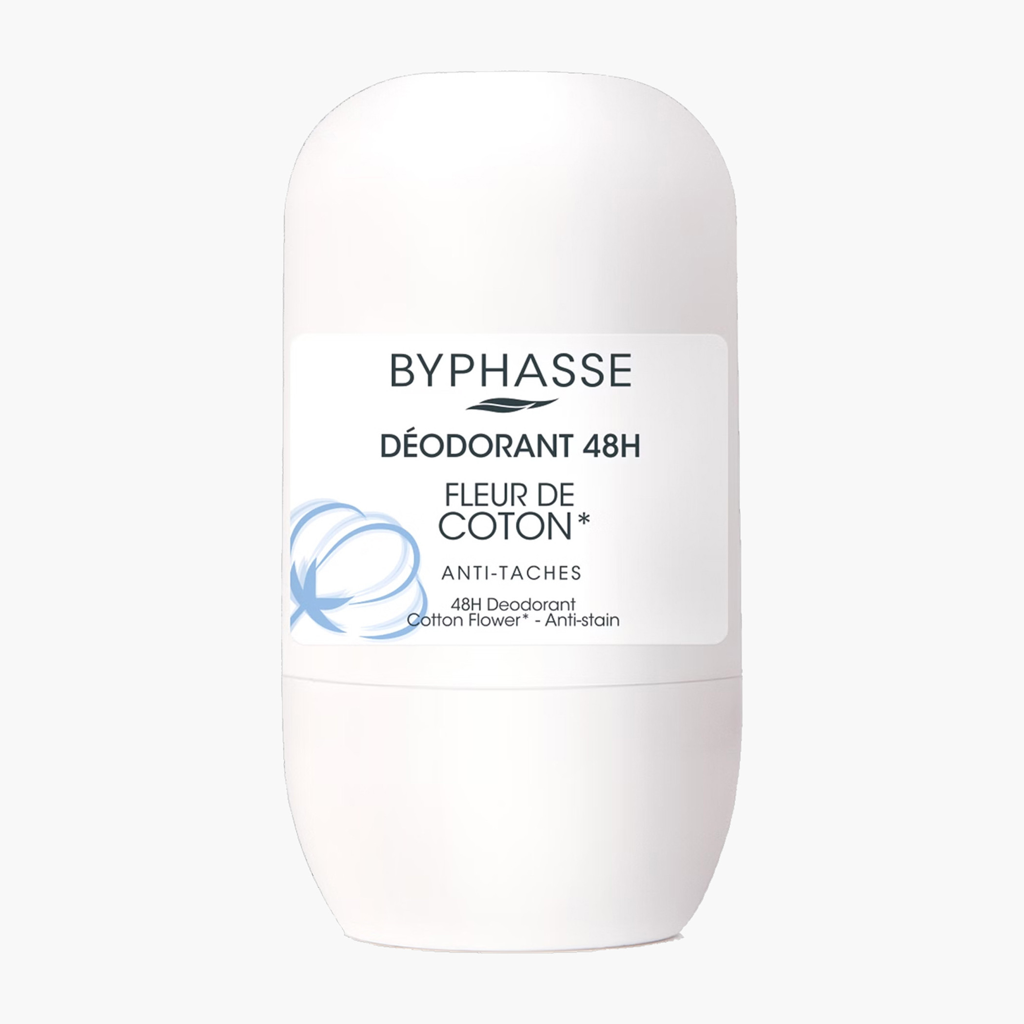 Byphasse 48 H Cotton Flower Anti-Stain Roll On Deodarant - 50 ml-beautyandpersonalcare-fragrance-unisex-image-1