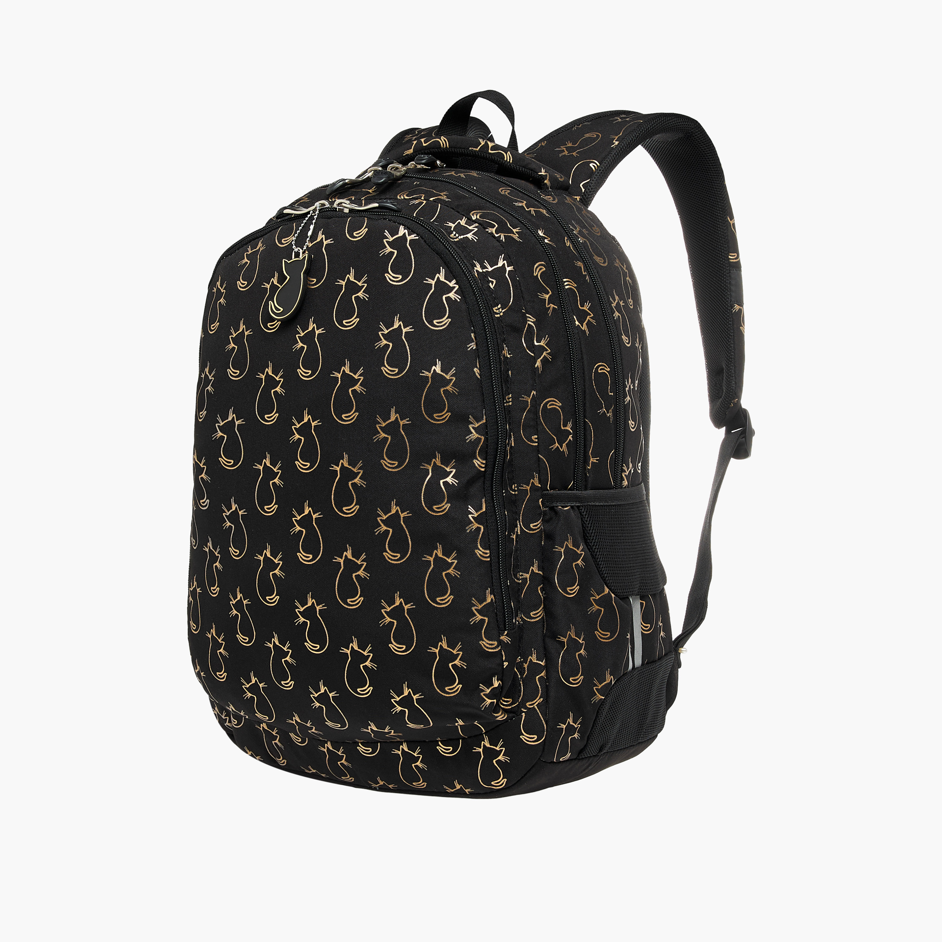 St.Right 18-inch Cat Print Backpack with Adjustable Straps and Zip Closure - 30x20x45 cms-promo_LS20_OMN-image-2