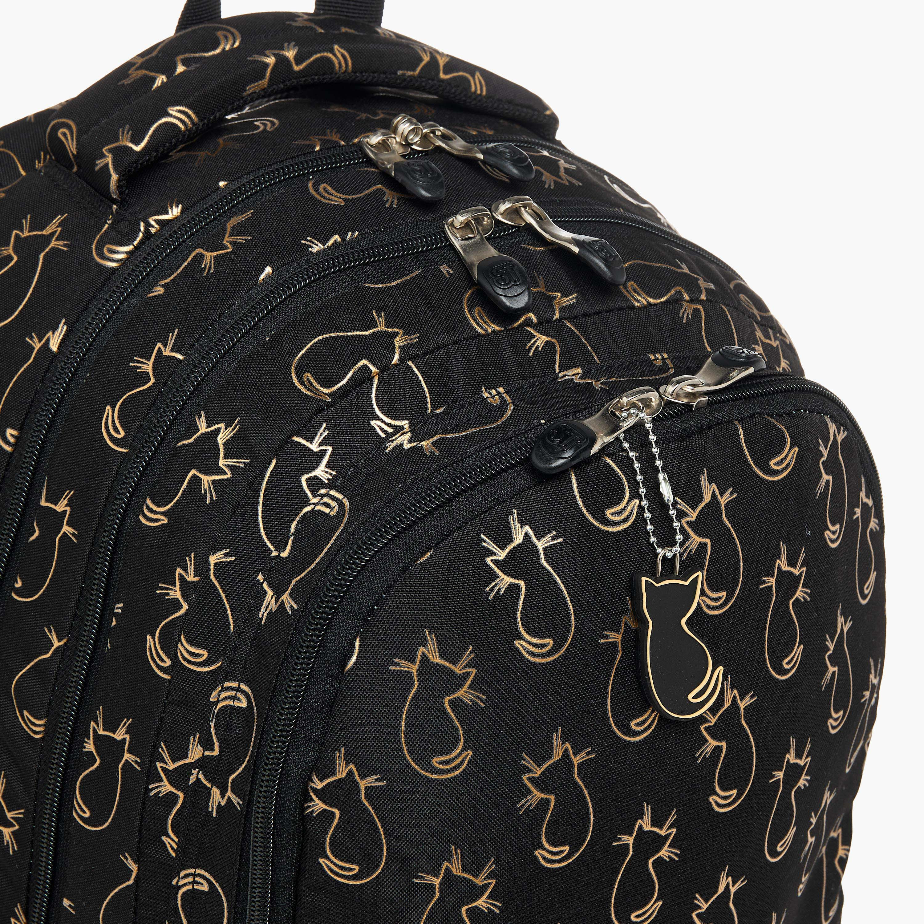 St.Right 18-inch Cat Print Backpack with Adjustable Straps and Zip Closure - 30x20x45 cms-promo_LS20_OMN-image-6
