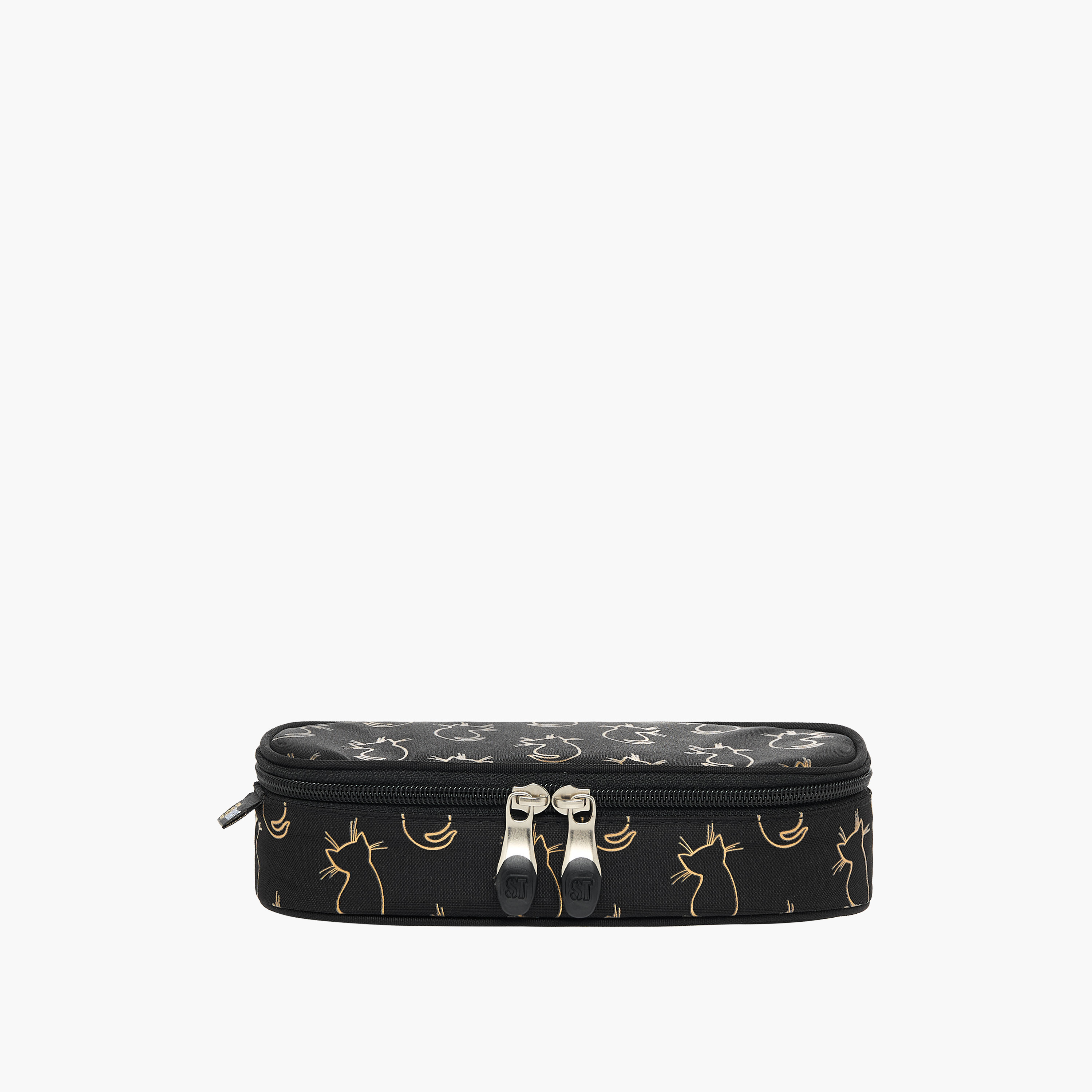 St.Right Cat Print Pencil Case with Zip Closure-school-stationery-pencilcases-image-1