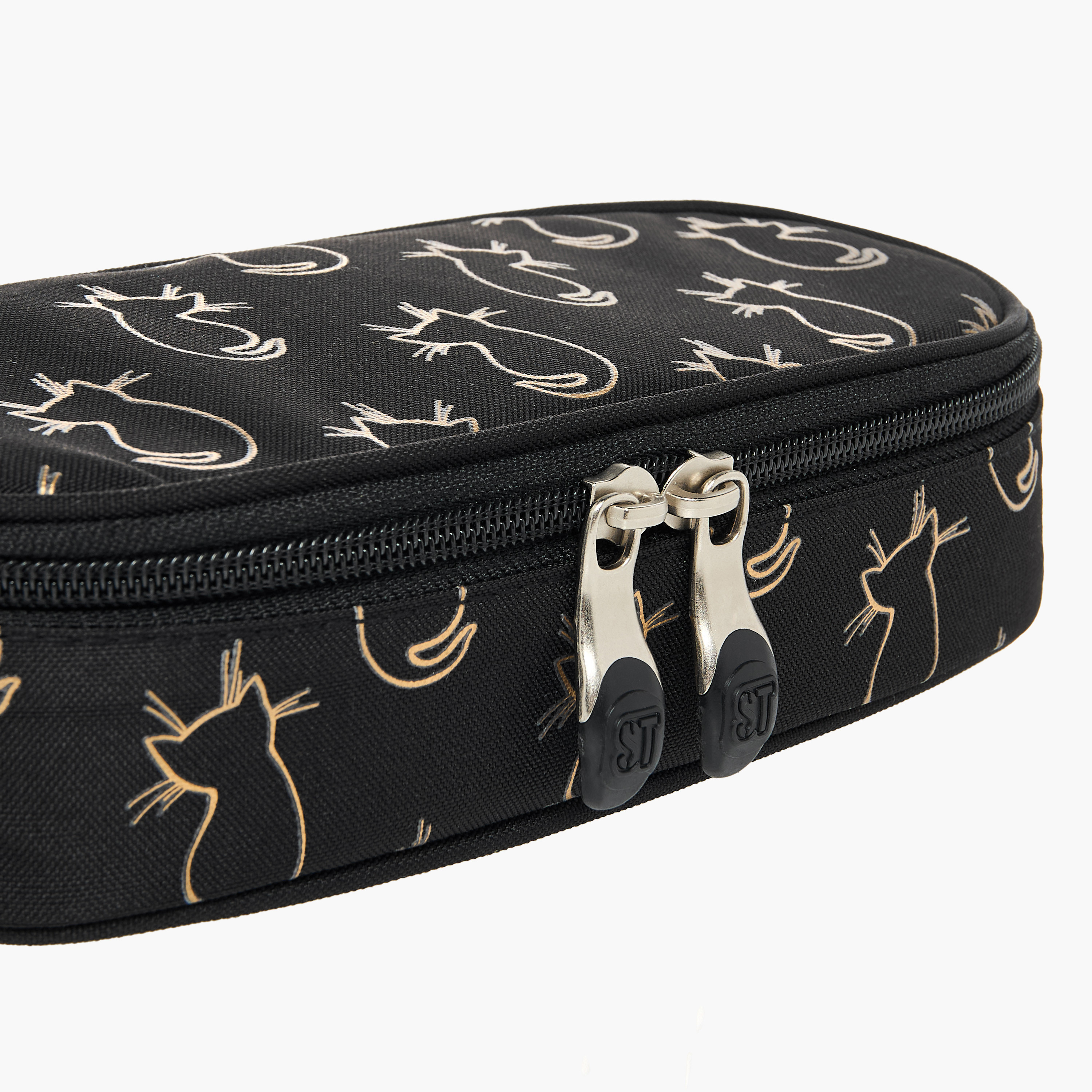 St.Right Cat Print Pencil Case with Zip Closure-school-stationery-pencilcases-image-3