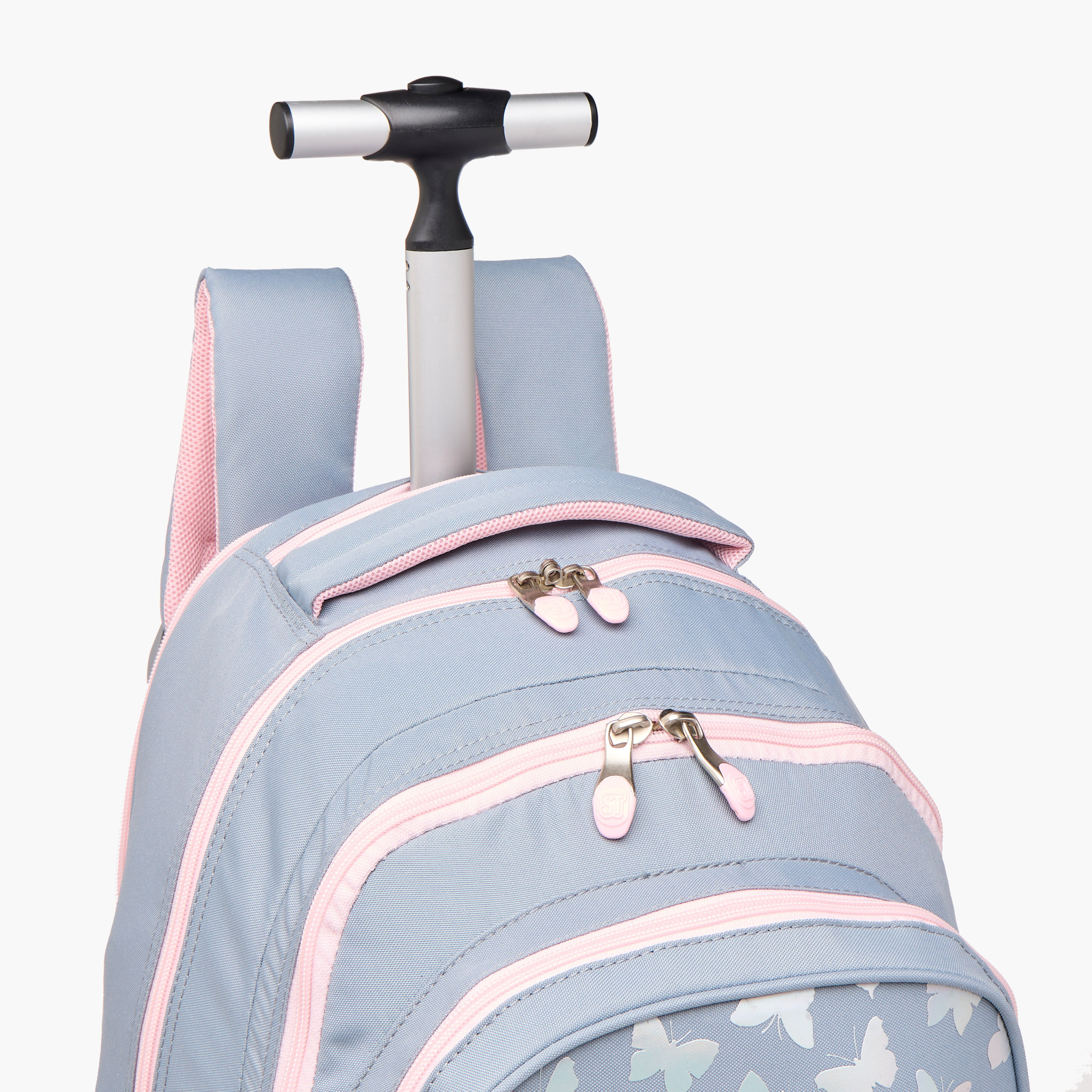 شنطة ترولي للبنات 8-13 سنة بمقبض قابل للسحب وتصميم فراشة من سانت رايت-school-bagsandbackpacks-trolleybags-image-10