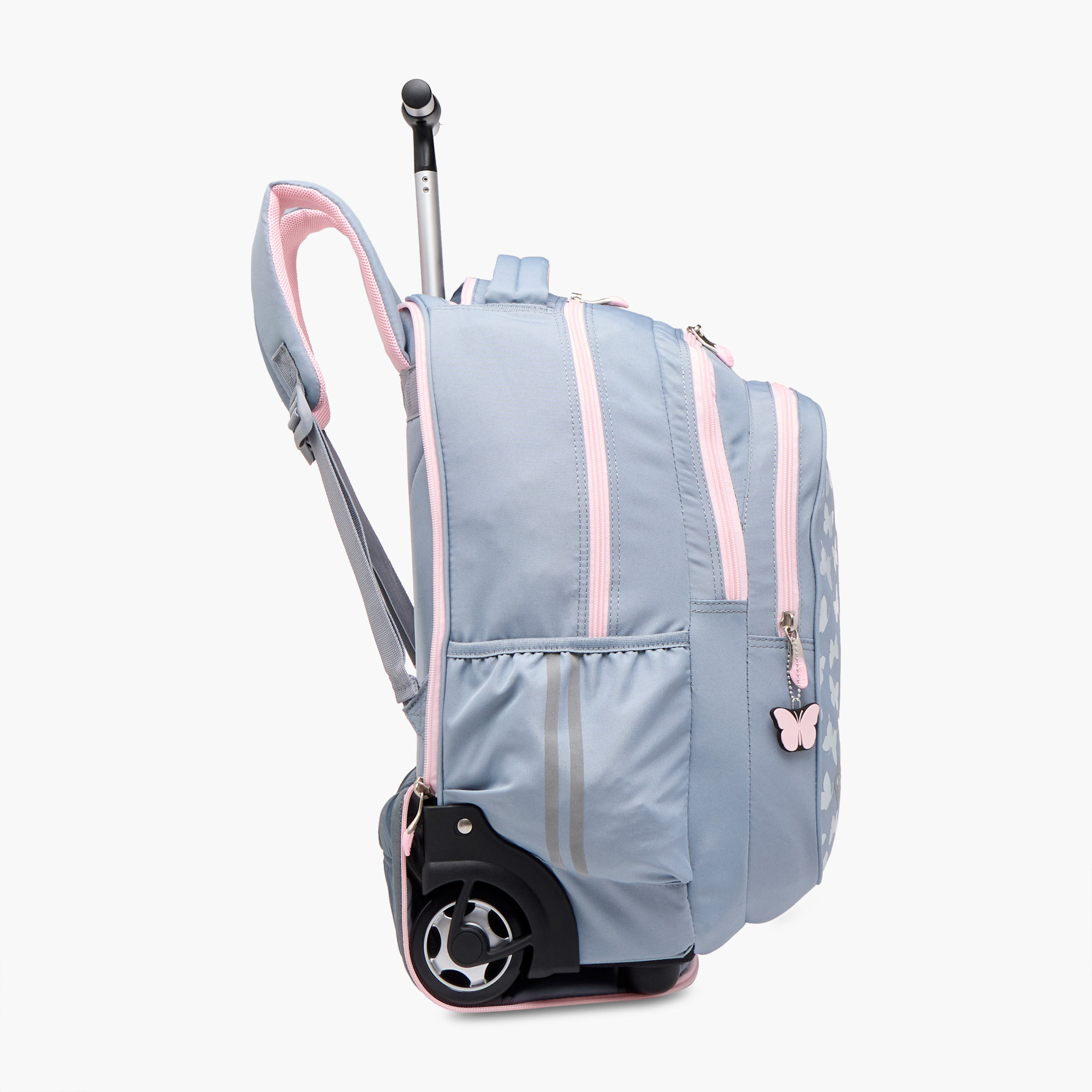شنطة ترولي للبنات 8-13 سنة بمقبض قابل للسحب وتصميم فراشة من سانت رايت-school-bagsandbackpacks-trolleybags-image-3