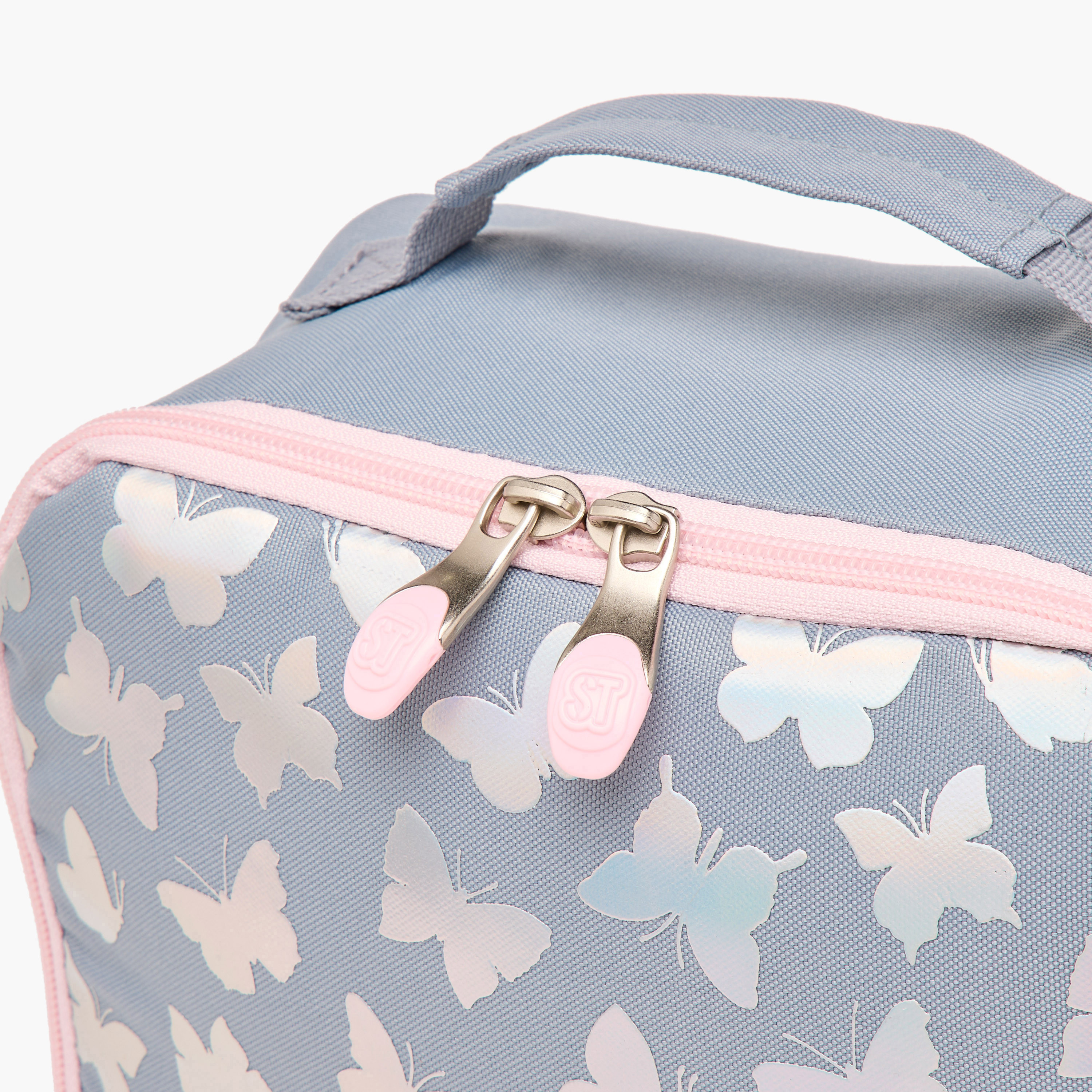 St.Right Butterfly Print Lunch Bag with Adjustable Strap and Zip Closure-school-lunchessentials-lunchbags-image-5