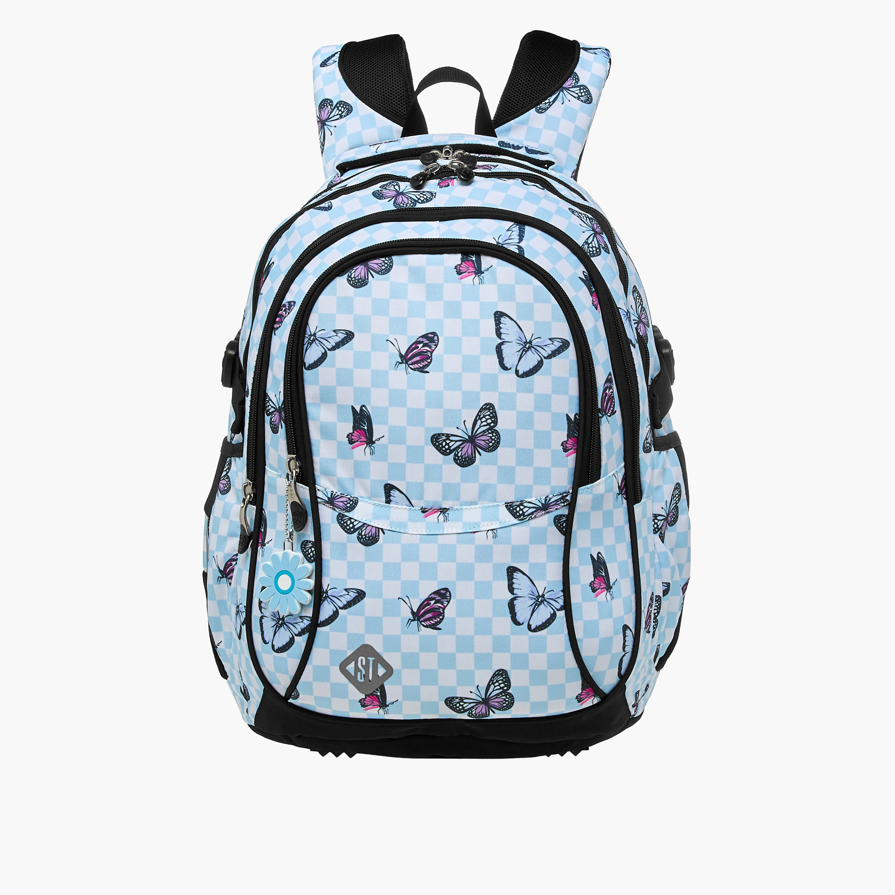 St.Right Butterfly Print 18-inch Backpack with Adjustable Shoulder Straps - 30x20x45 cms-promo_LS20_OMN-image-1