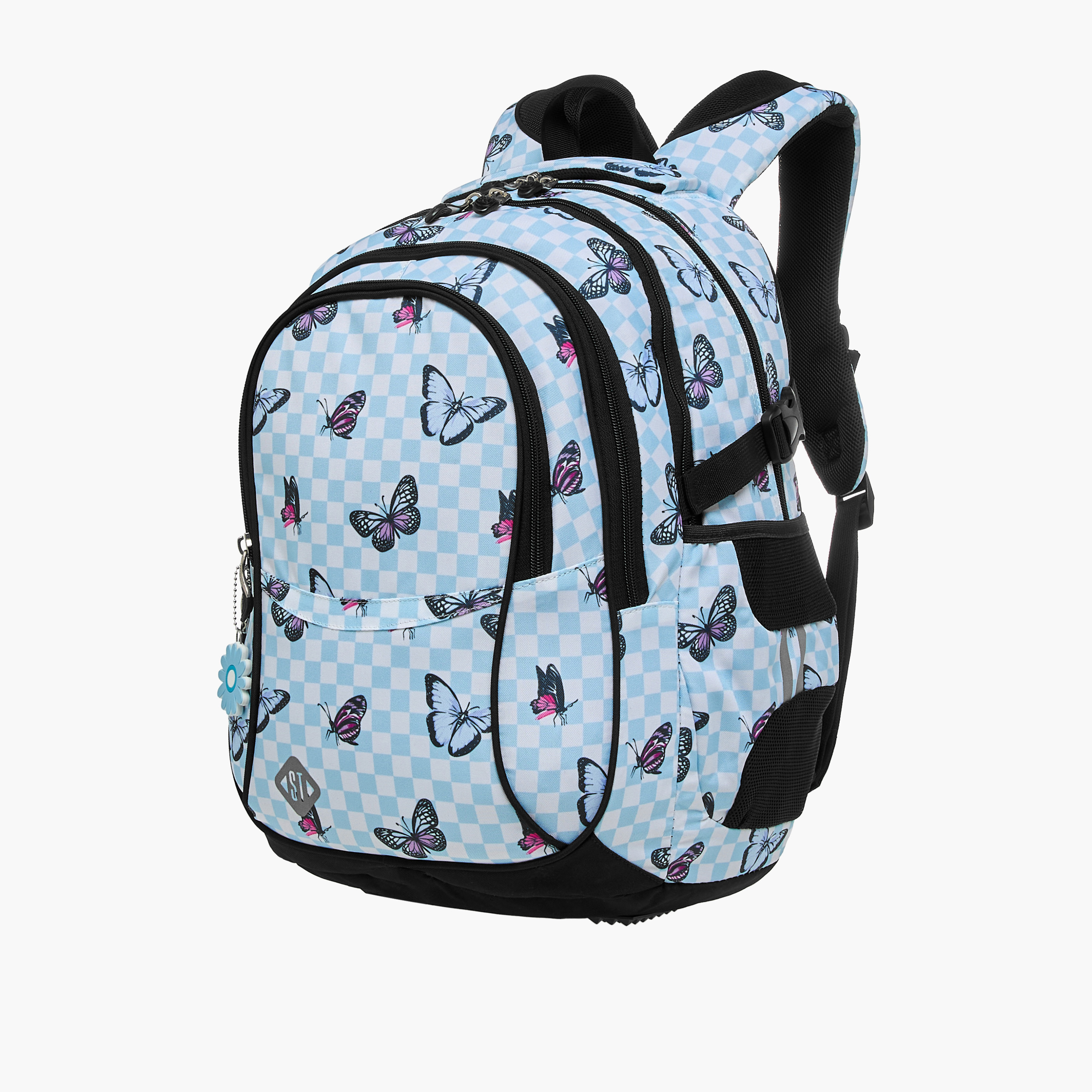 St.Right Butterfly Print 18-inch Backpack with Adjustable Shoulder Straps - 30x20x45 cms-promo_LS20_OMN-image-4
