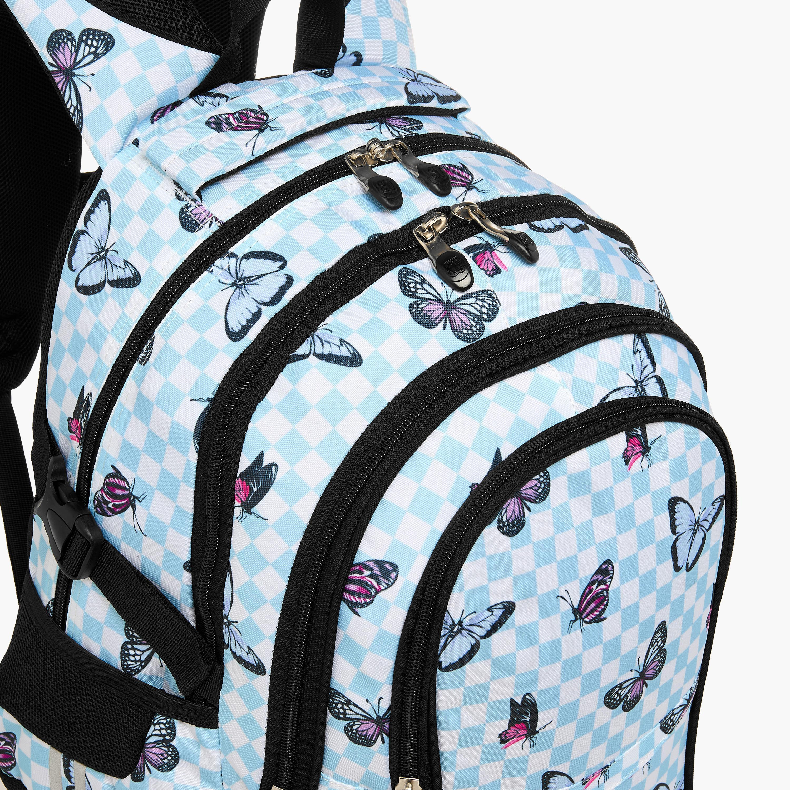 St.Right Butterfly Print 18-inch Backpack with Adjustable Shoulder Straps - 30x20x45 cms-promo_LS20_OMN-image-8