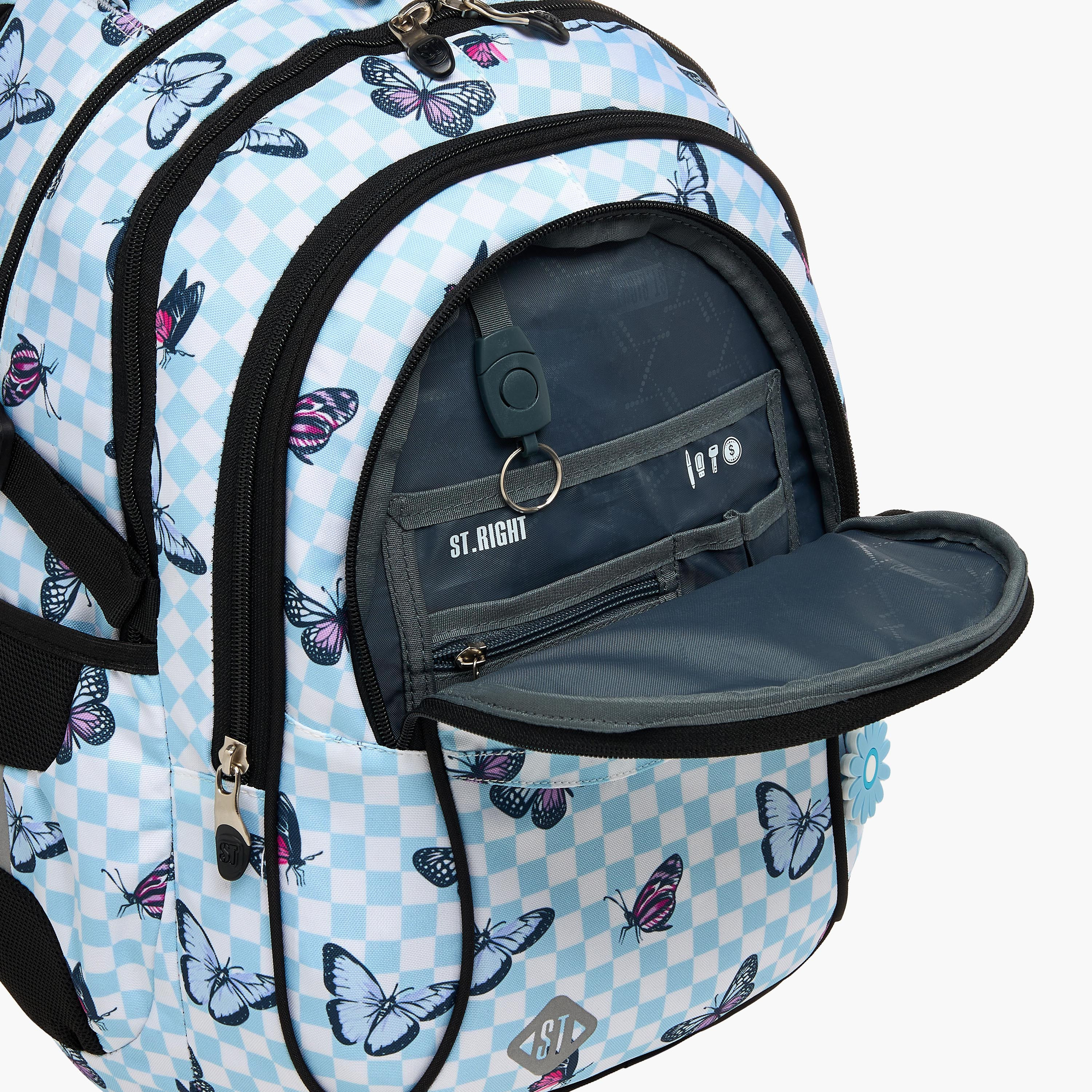 St.Right Butterfly Print 18-inch Backpack with Adjustable Shoulder Straps - 30x20x45 cms-promo_LS20_OMN-image-10