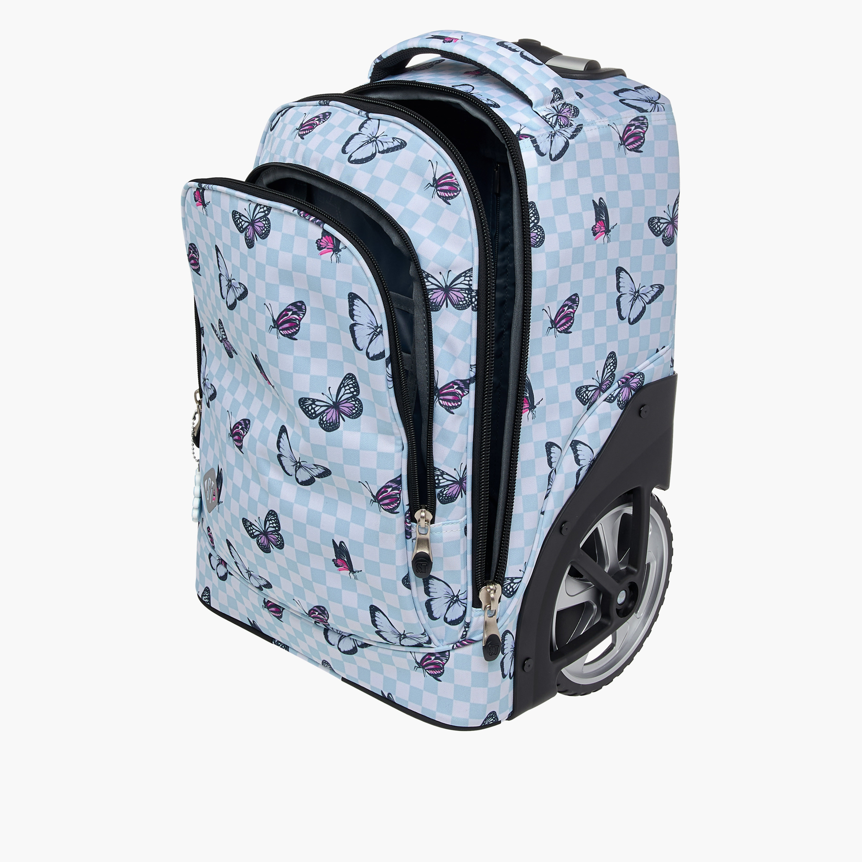 St.Right Butterfly Trolley Bag for Girls 8-13 Years with Retractable Handle -school-bagsandbackpacks-trolleybags-image-14
