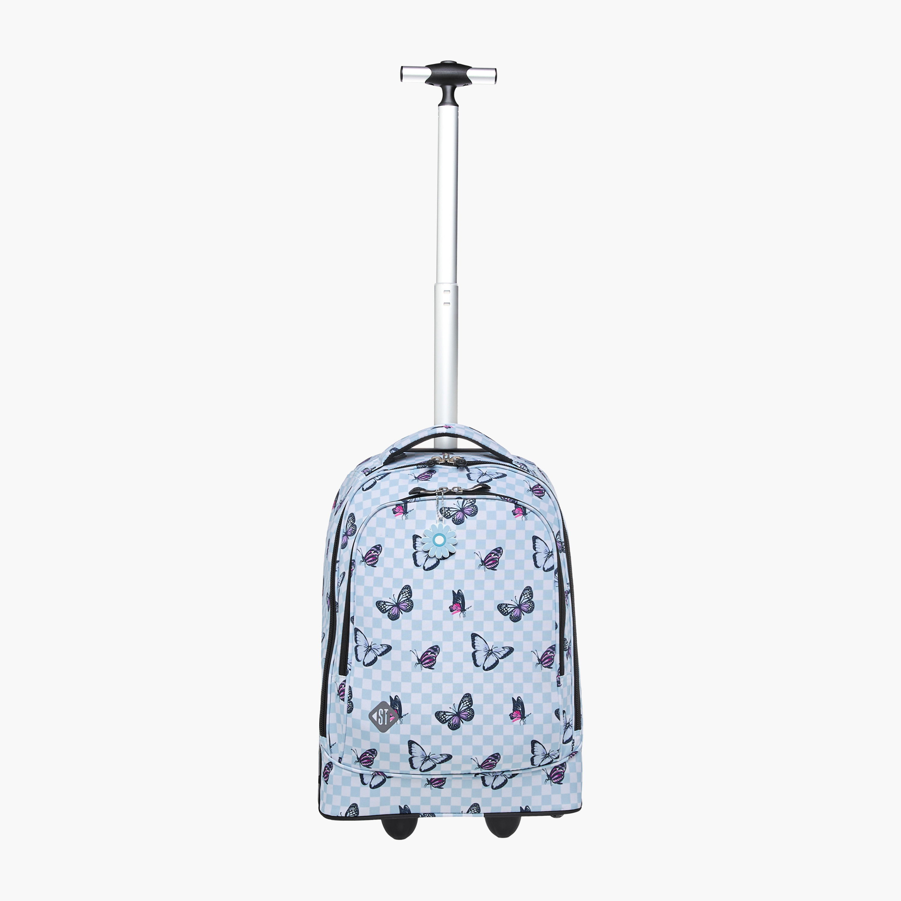 St.Right Butterfly Trolley Bag for Girls 8-13 Years with Retractable Handle -school-bagsandbackpacks-trolleybags-image-4