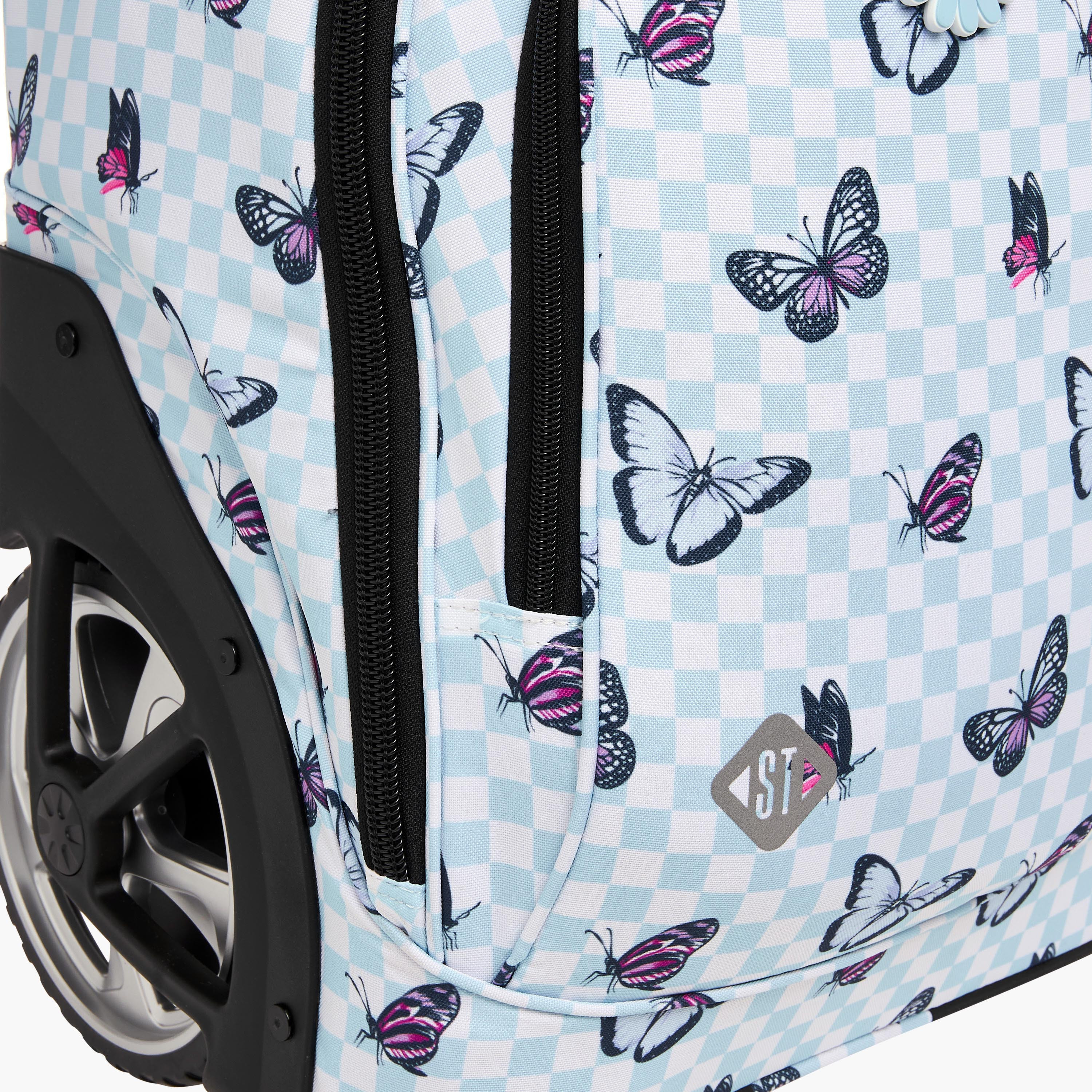 St.Right Butterfly Trolley Bag for Girls 8-13 Years with Retractable Handle -school-bagsandbackpacks-trolleybags-image-10