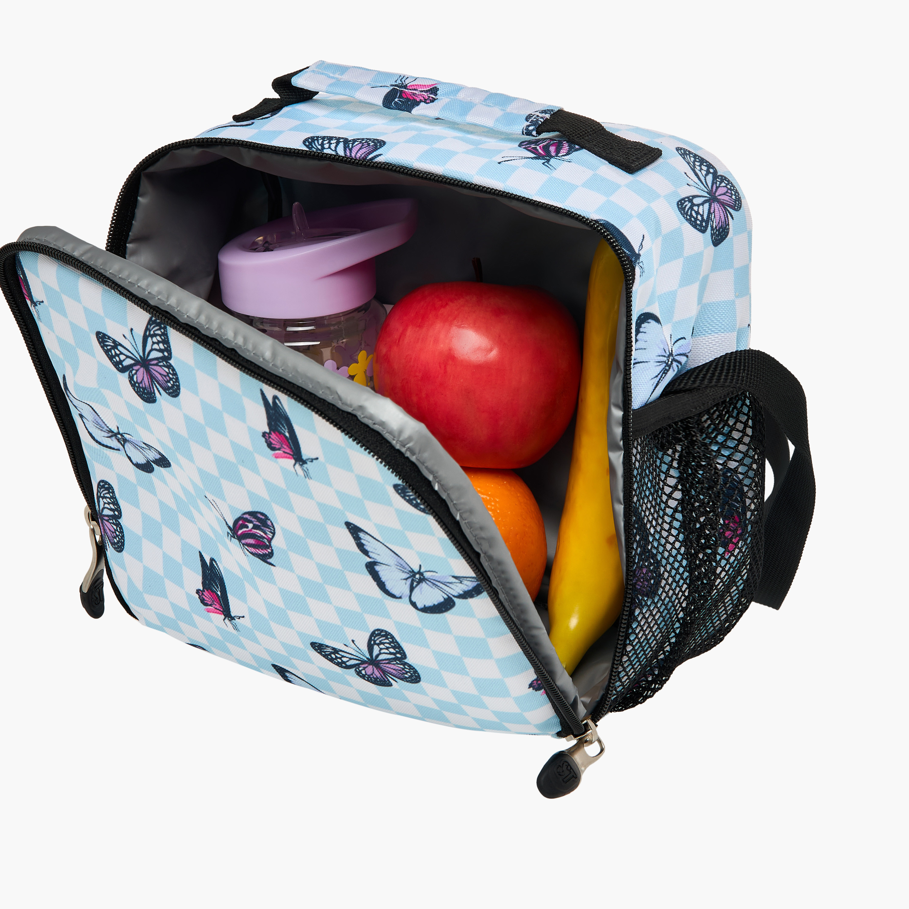 St.Right Butterfly Print Lunch Bag with Strap and Zip Closure-school-lunchessentials-lunchbags-image-6