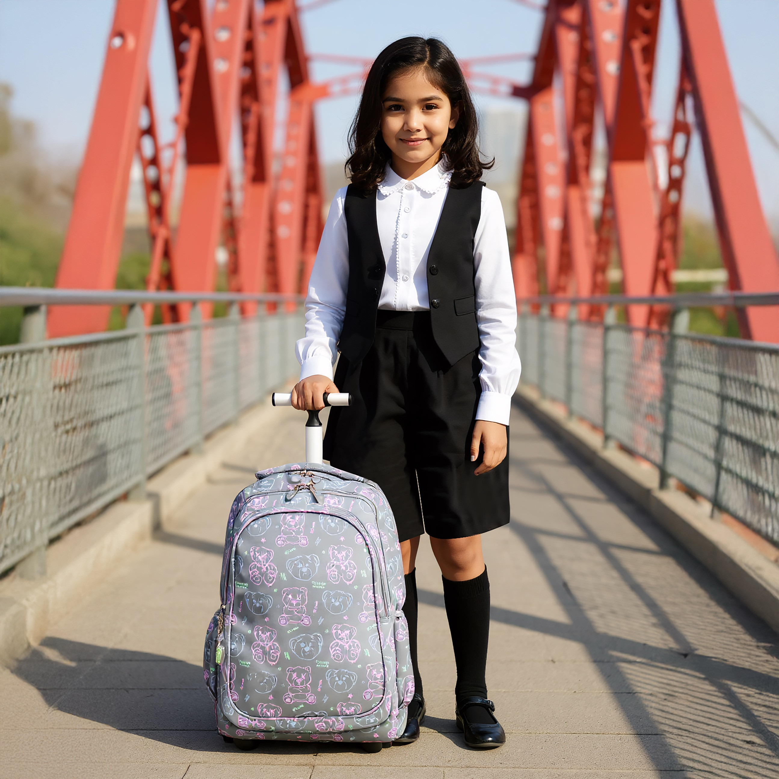 St.Right Animal Print Trolley Bag for Girls 8-13 Years with Retractable Handle -promo_LS20_OMN-image-3