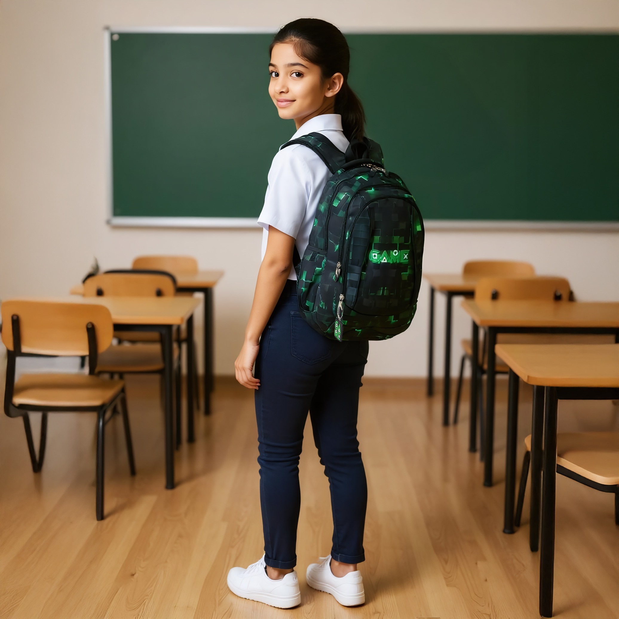 St.Right Pixel Game Print 18-inch Backpack with Adjustable Shoulder Straps - 30x20x45 cms-promo_LS20_OMN-image-3