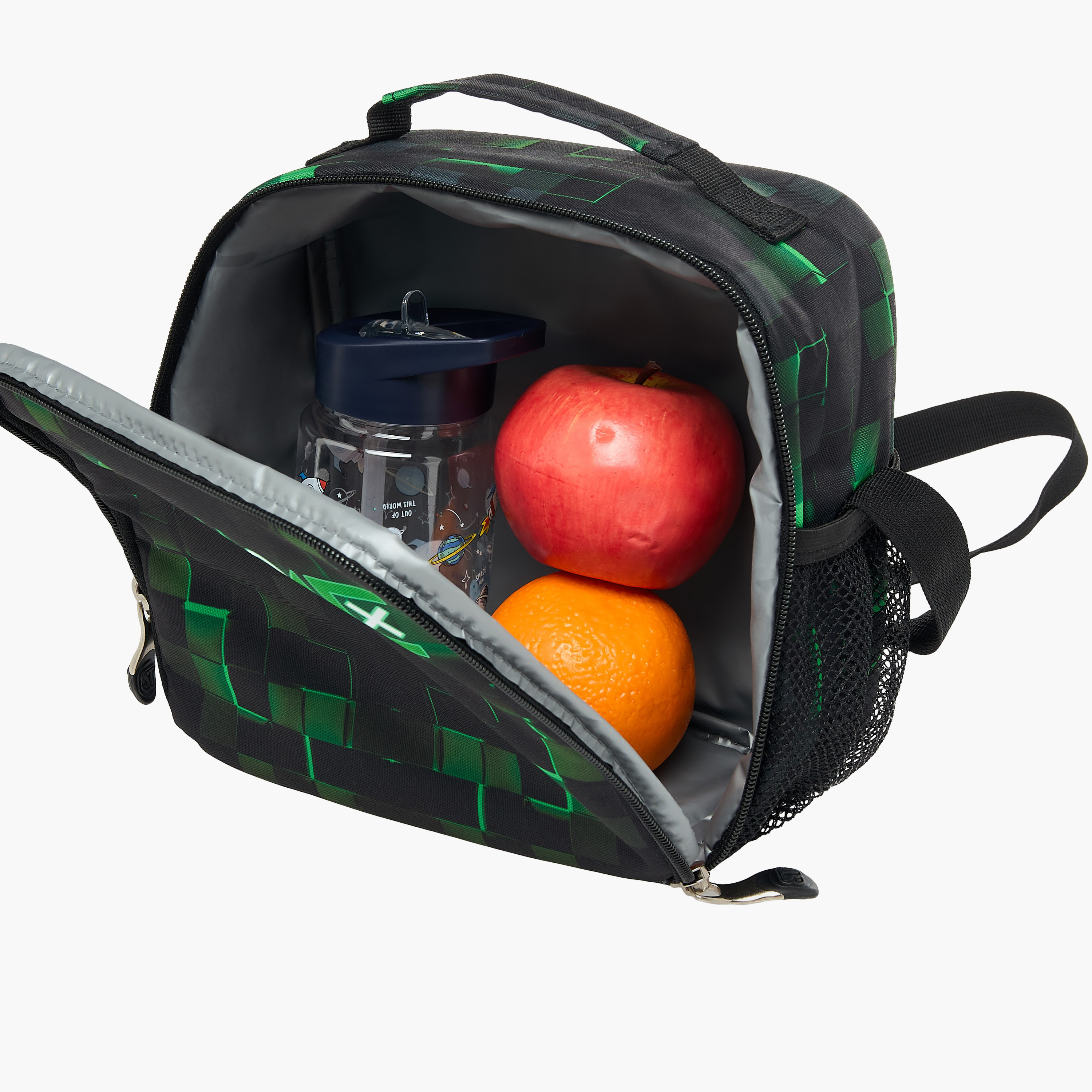 St.Right Pixel Game Print Lunch Bag with Zip Closure-school-lunchessentials-lunchbags-image-6
