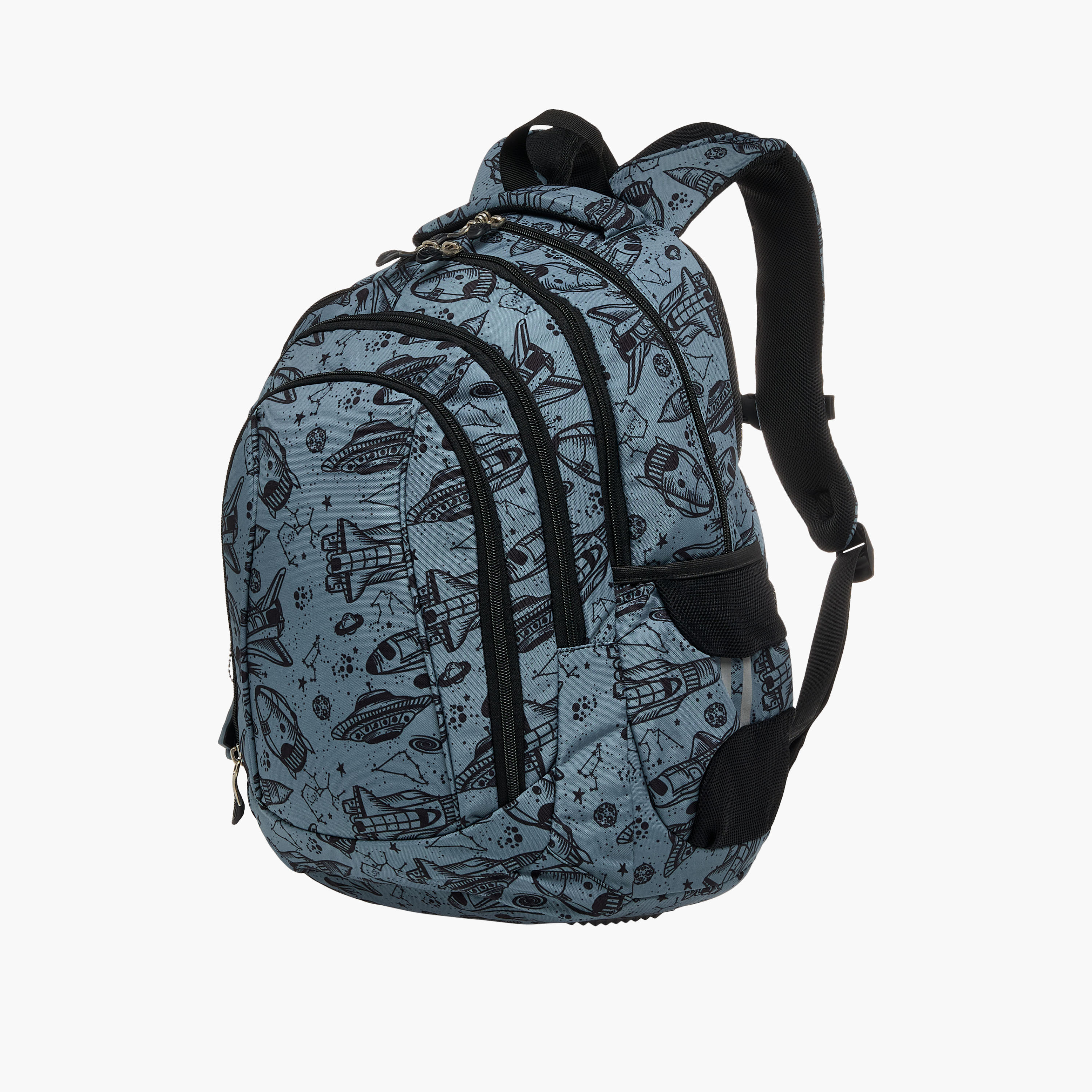 St.Right 18-inch Space Print Backpack with Adjustable Straps and Zip Closure - 30x20x45 cm-school-bagsandbackpacks-backpacks-image-2