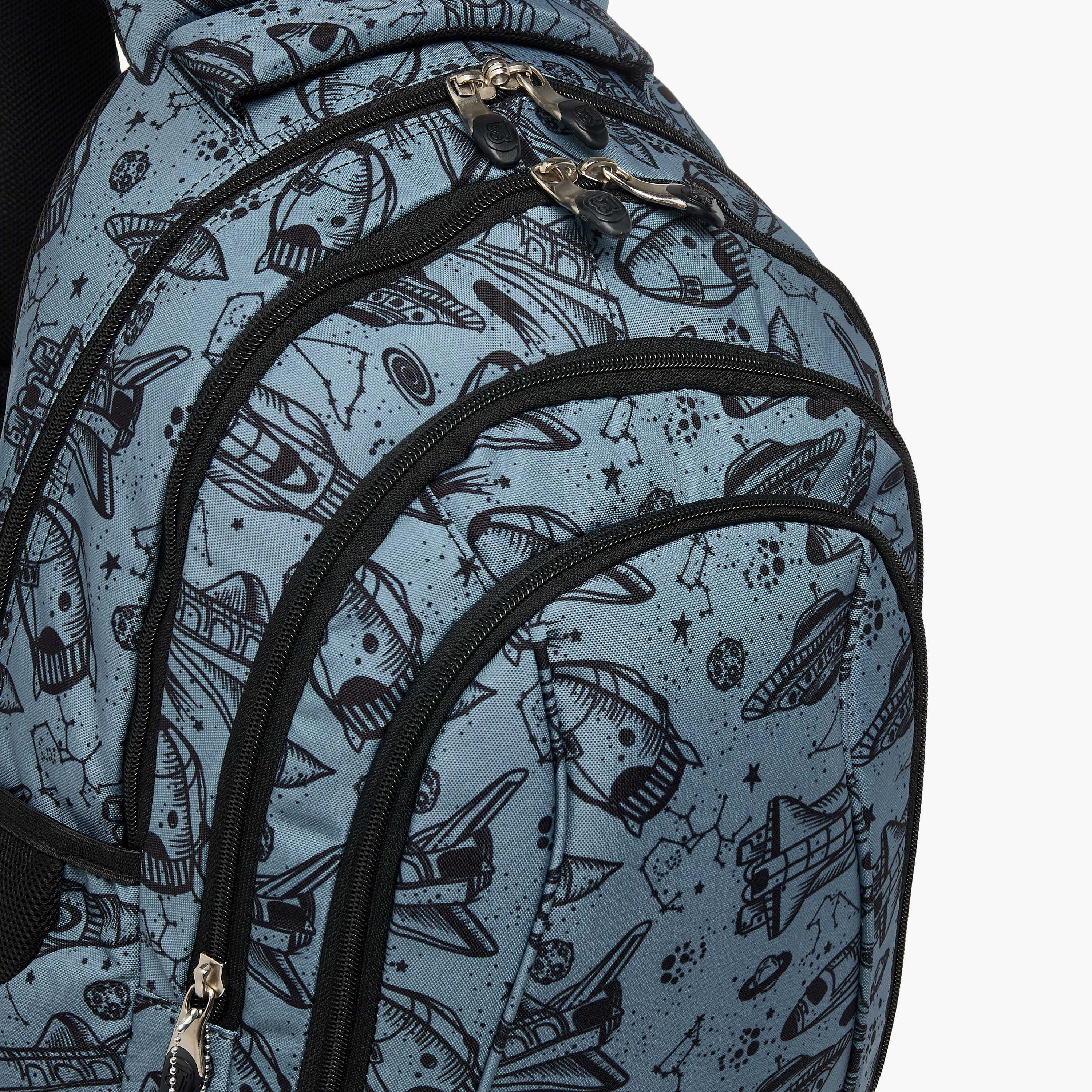 St.Right 18-inch Space Print Backpack with Adjustable Straps and Zip Closure - 30x20x45 cm-school-bagsandbackpacks-backpacks-image-5