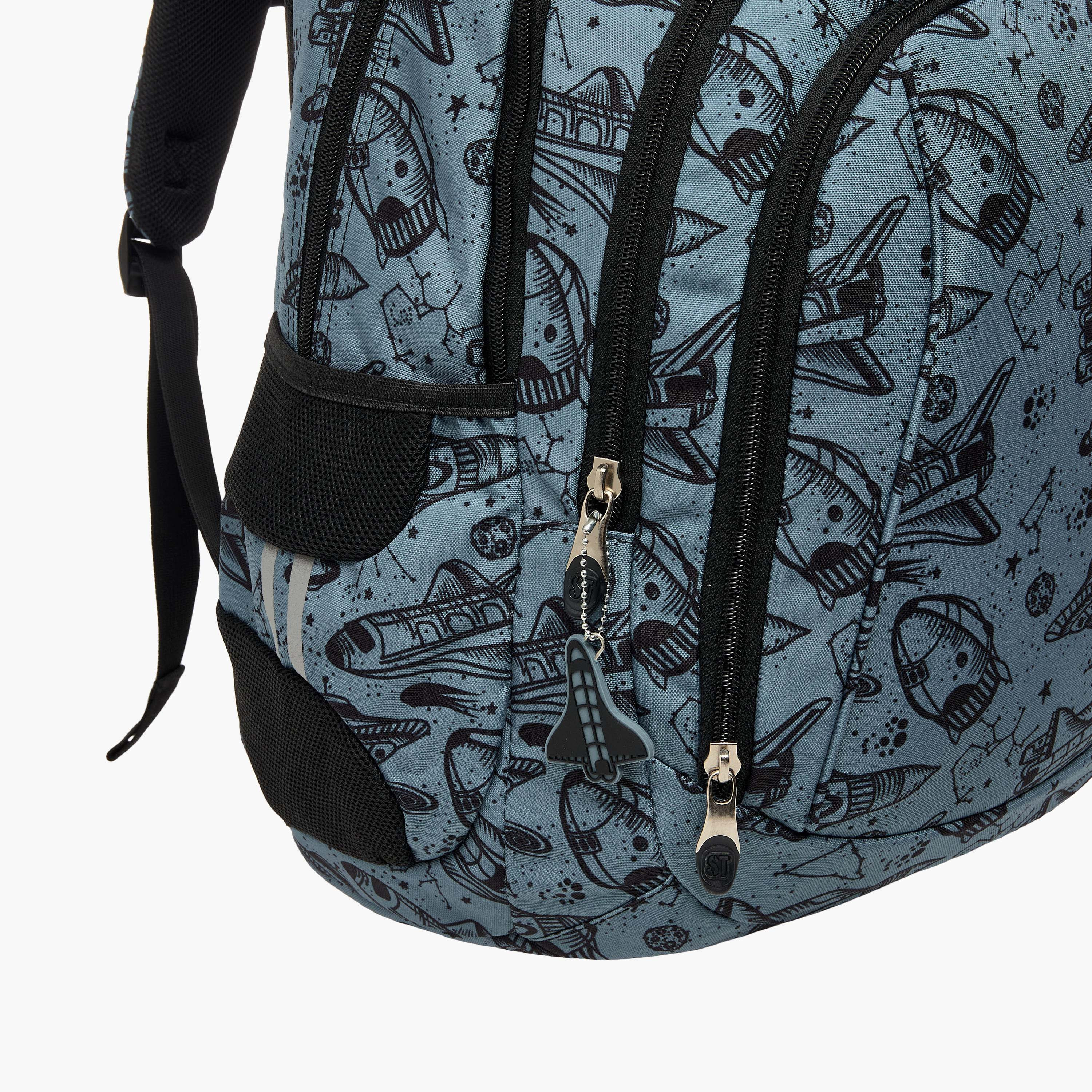 St.Right 18-inch Space Print Backpack with Adjustable Straps and Zip Closure - 30x20x45 cm-school-bagsandbackpacks-backpacks-image-6