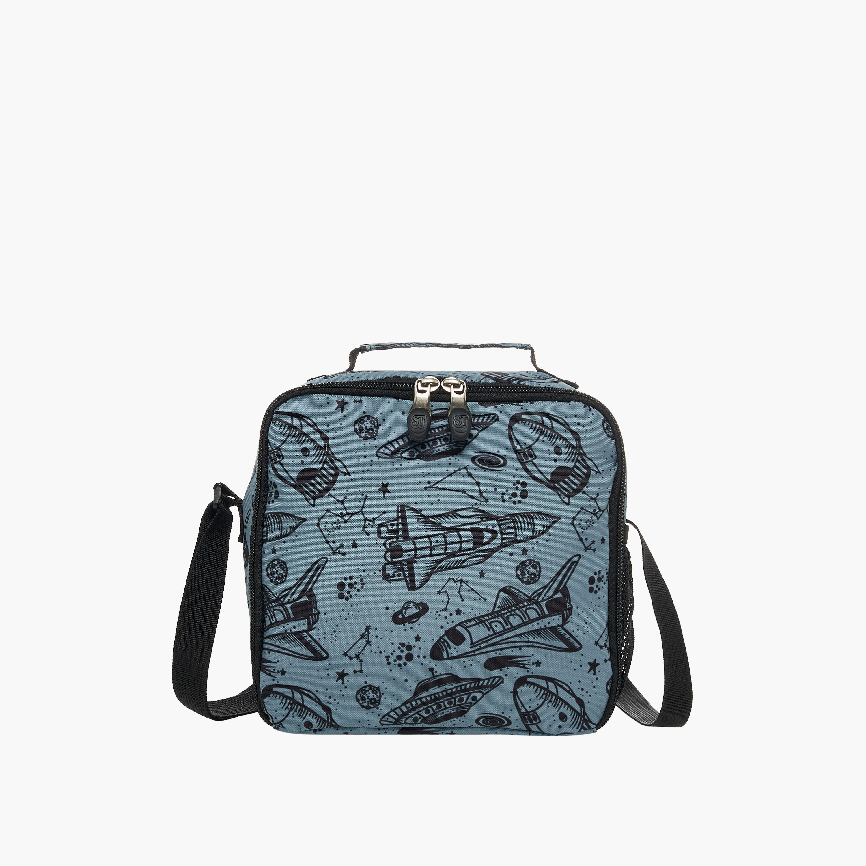 St.Right Space Print Lunch Bag with Adjustable Strap and Zip Closure-school-lunchessentials-lunchbags-image-1