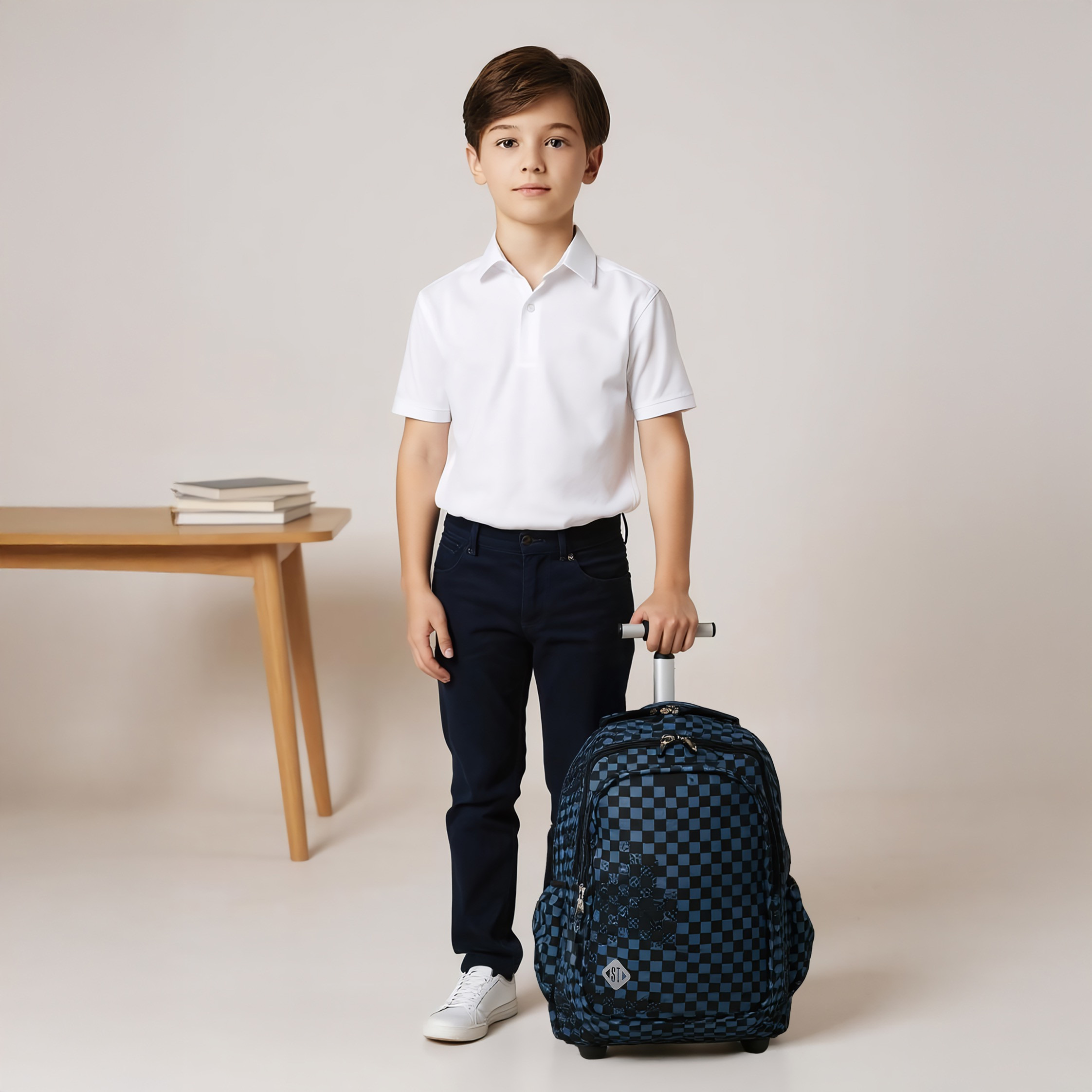 St.Right Shapes Trolley Bag for Boys 8-13 Years with Retractable Handle -school-bagsandbackpacks-trolleybags-image-2
