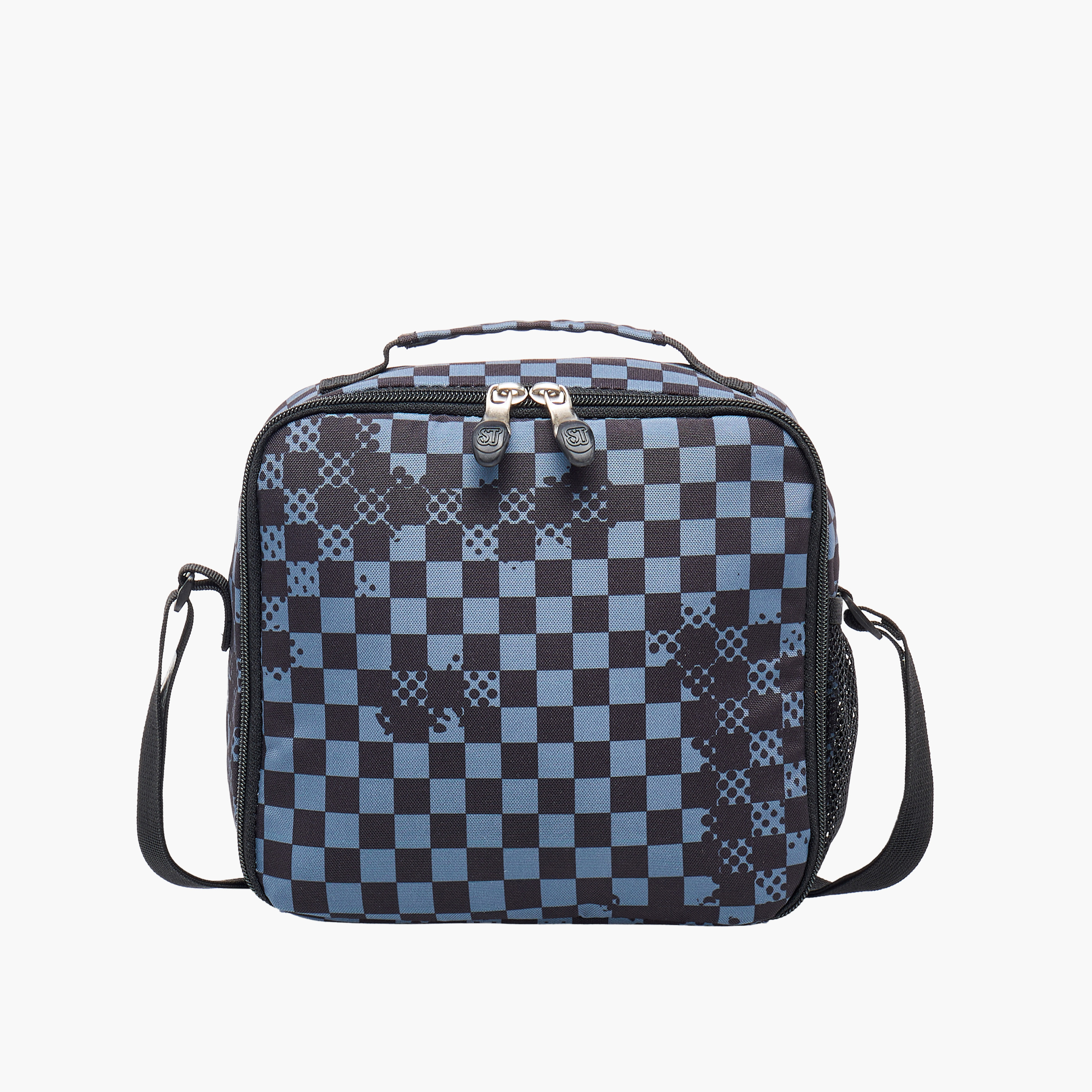 St.Right Chessboard Print Lunch Bag with Adjustable Strap and Zip Closure-school-lunchessentials-lunchbags-image-1