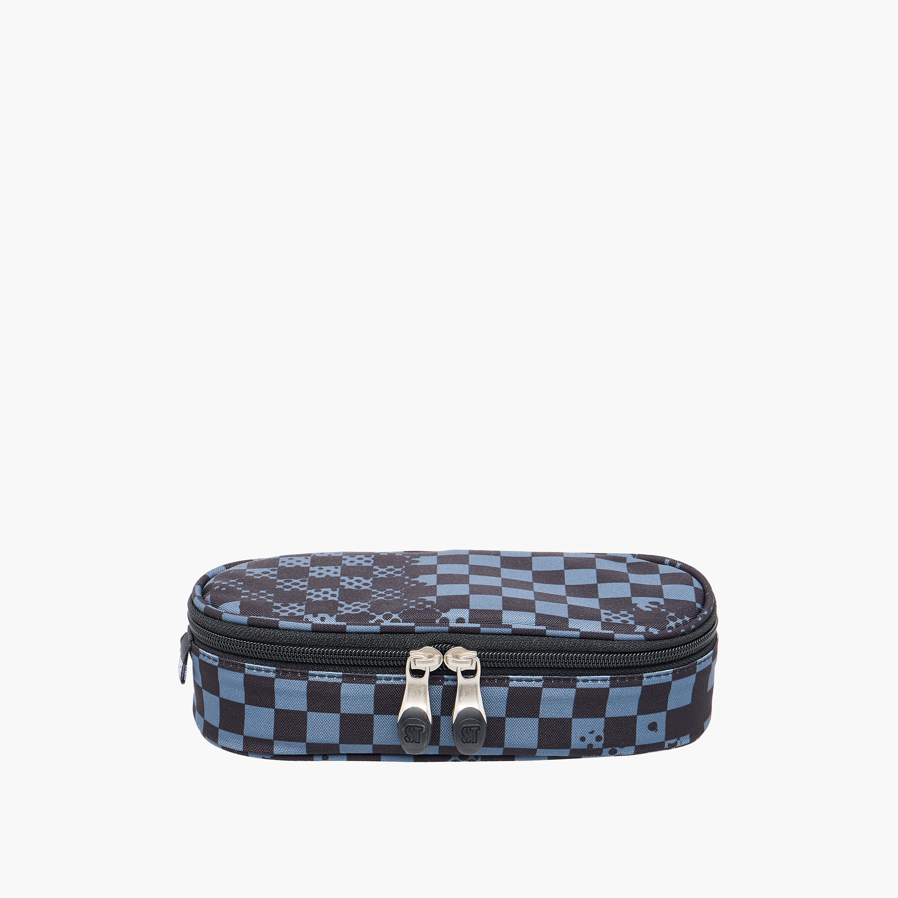 St.Right Chessboard Print Pencil Case with Zip Closure-school-stationery-pencilcases-image-1