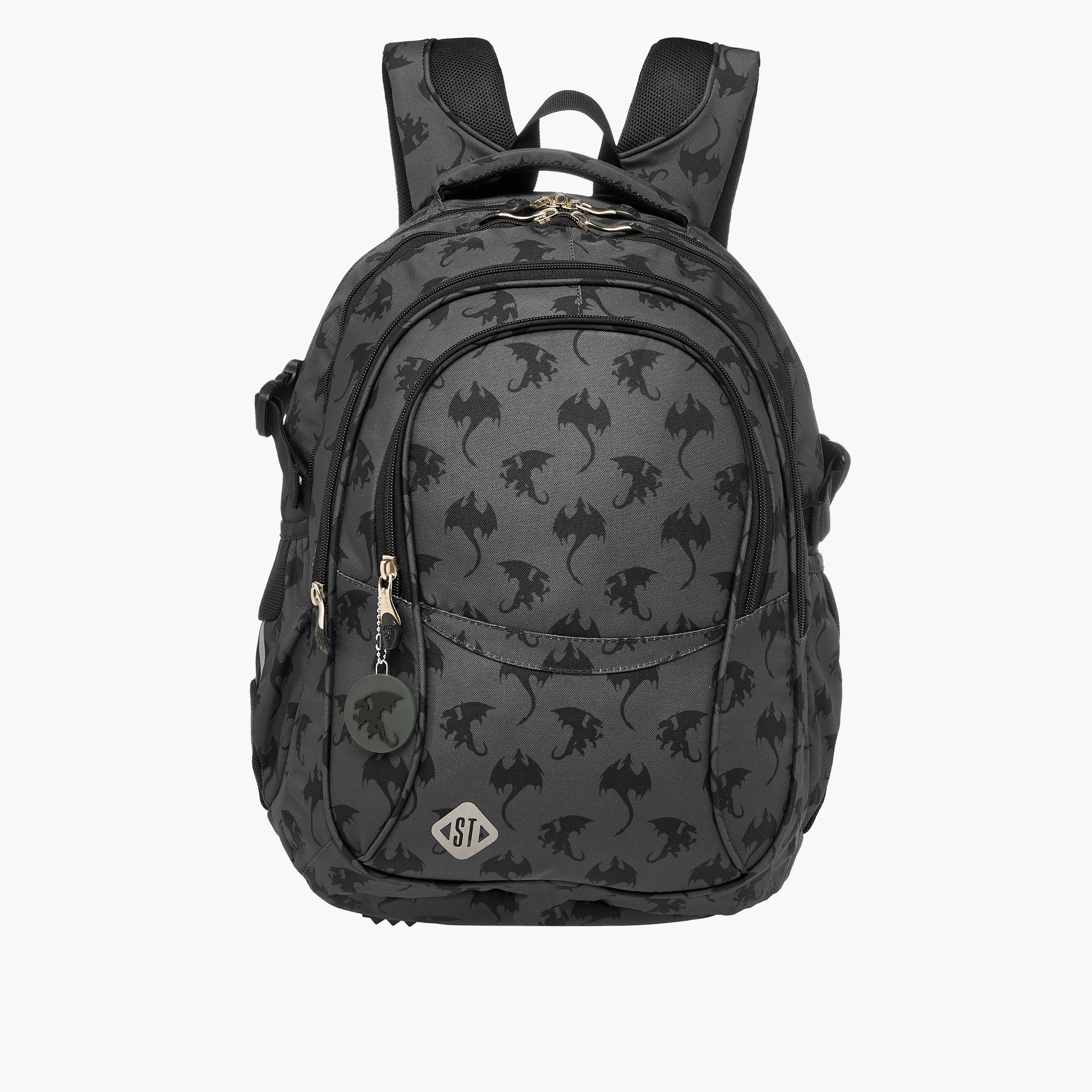 St.Right Dragon Print 18-inch Backpack with Adjustable Shoulder Straps - 30x20x45 cms-promo_LS20_OMN-image-1