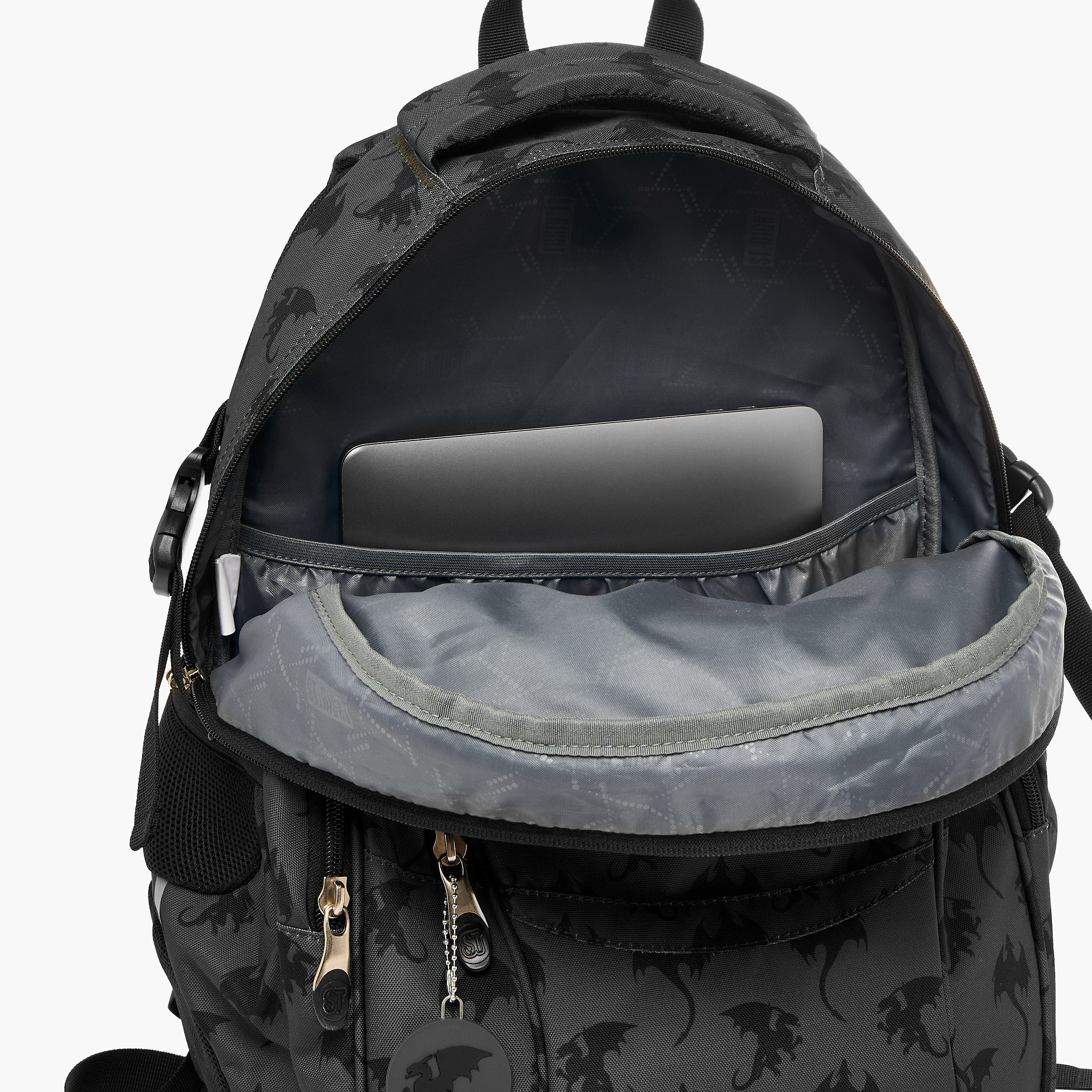 St.Right Dragon Print 18-inch Backpack with Adjustable Shoulder Straps - 30x20x45 cms-promo_LS20_OMN-image-12