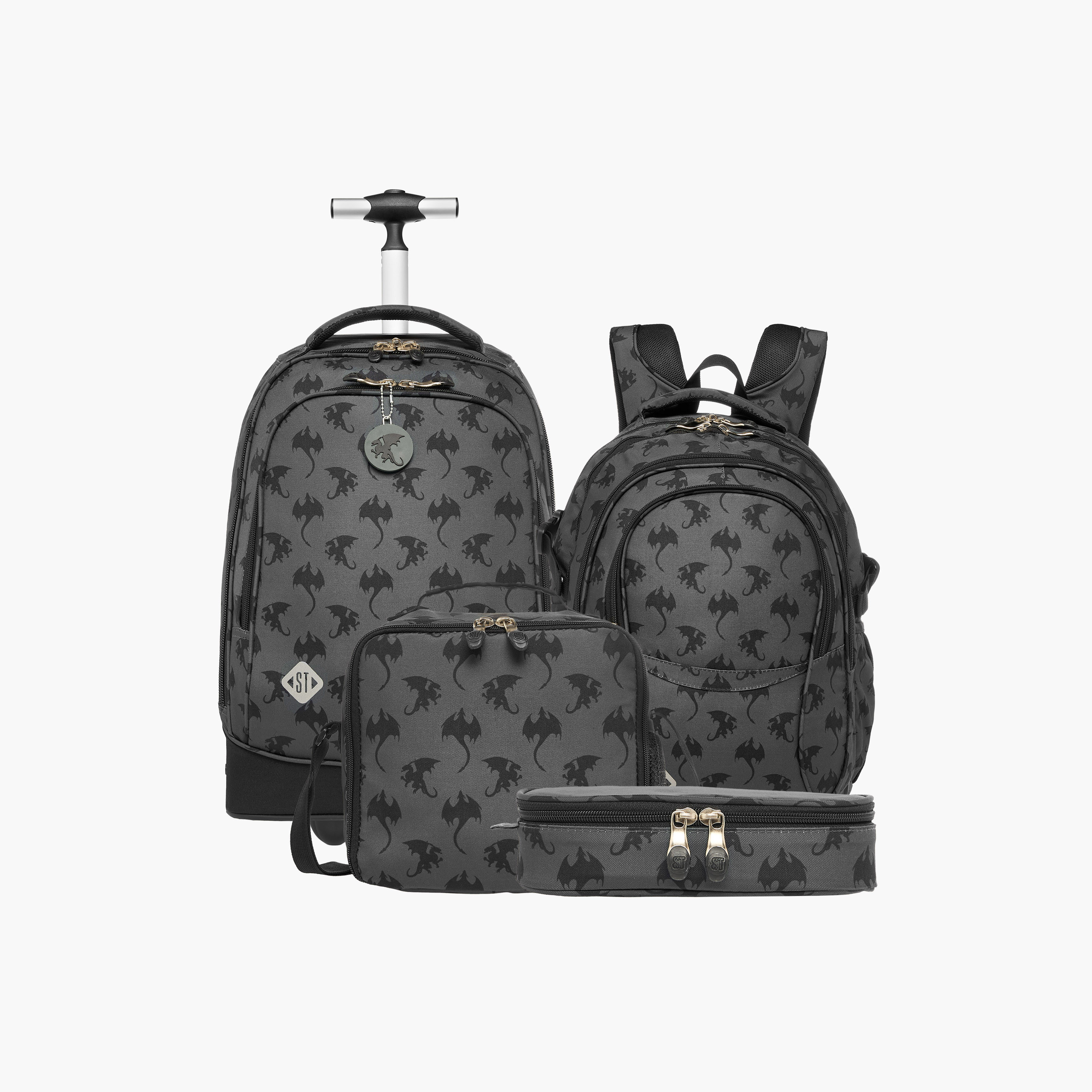 St.Right Dragon Print 18-inch Backpack with Adjustable Shoulder Straps - 30x20x45 cms-promo_LS20_OMN-image-13