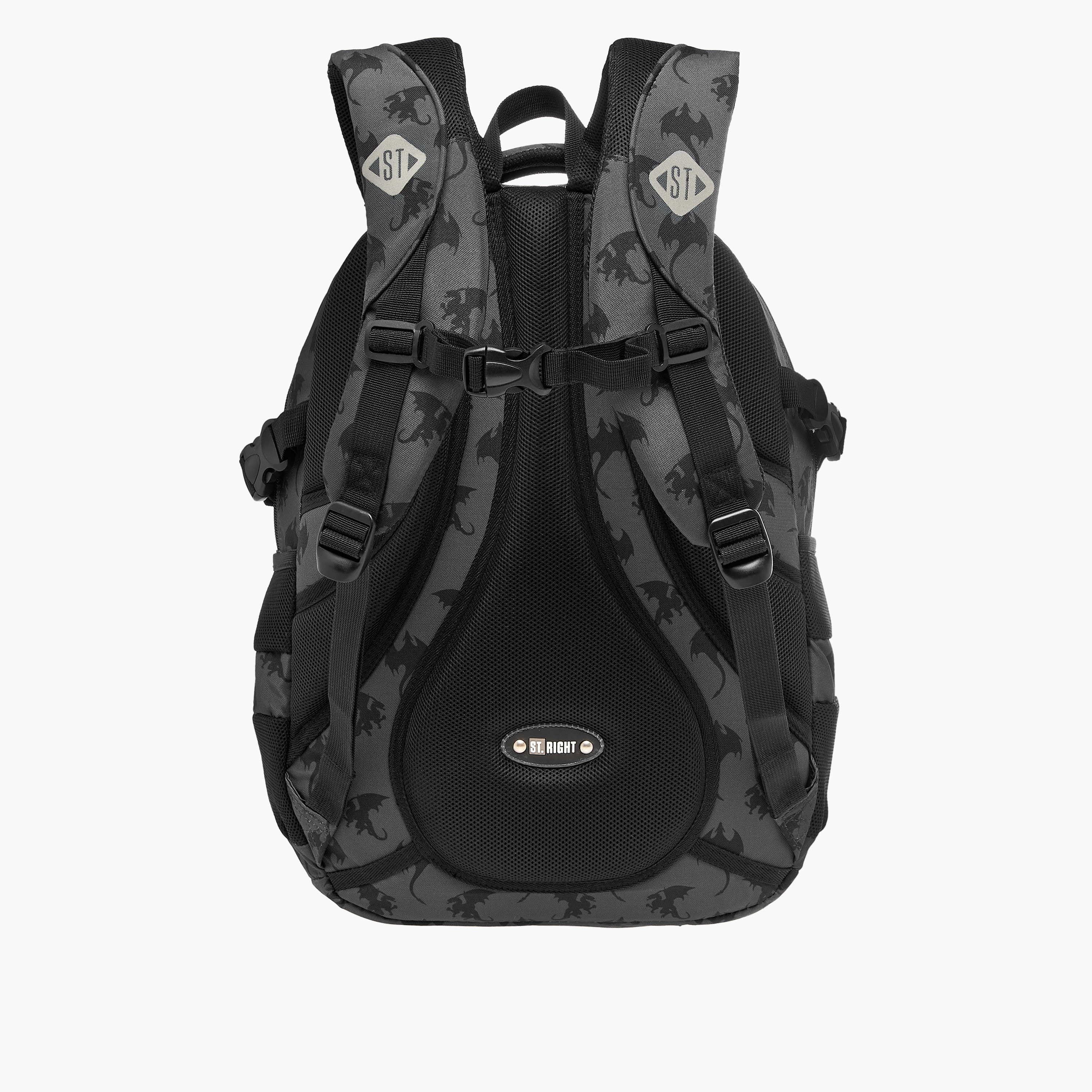 St.Right Dragon Print 18-inch Backpack with Adjustable Shoulder Straps - 30x20x45 cms-promo_LS20_OMN-image-6