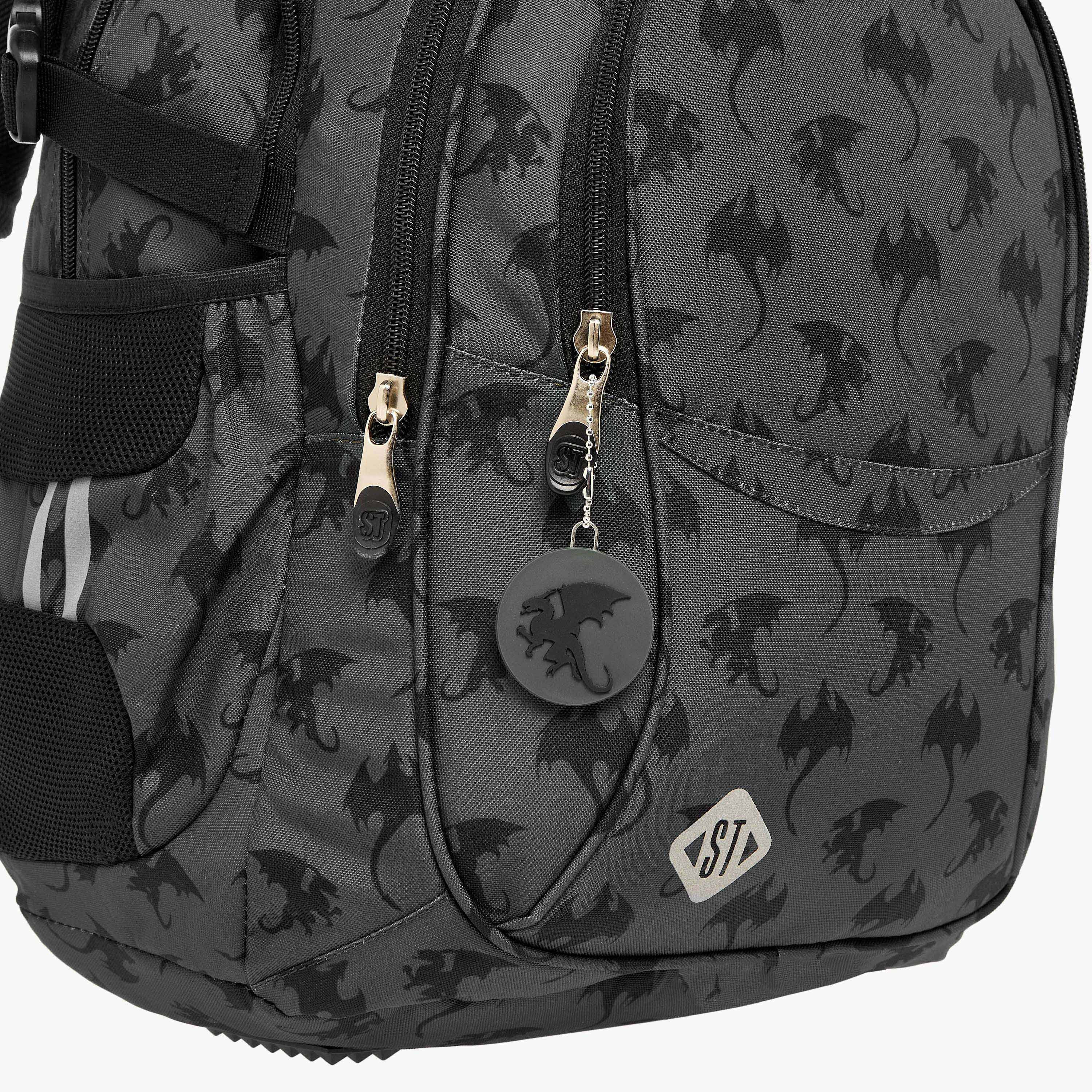 St.Right Dragon Print 18-inch Backpack with Adjustable Shoulder Straps - 30x20x45 cms-promo_LS20_OMN-image-8