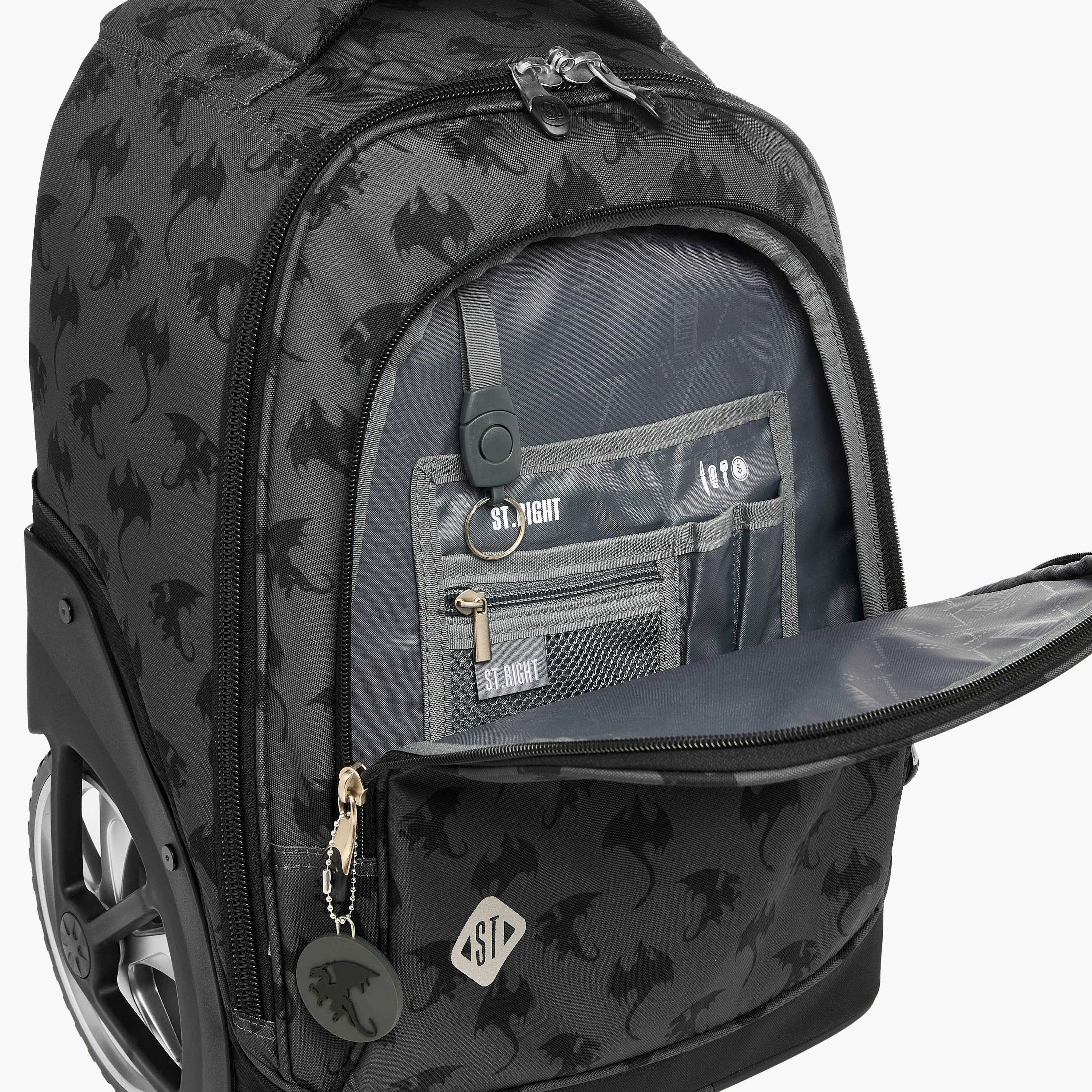 St.Right Animal Print Trolley Bag for Boys 8-13 Years with Retractable Handle -school-bagsandbackpacks-trolleybags-image-13